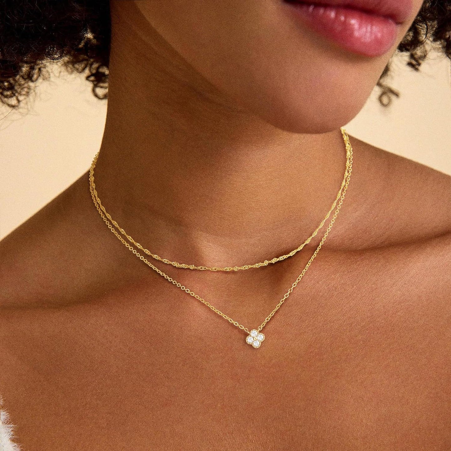 Patwes Delicados collares de oro para mujer, a la moda, no se deslu...