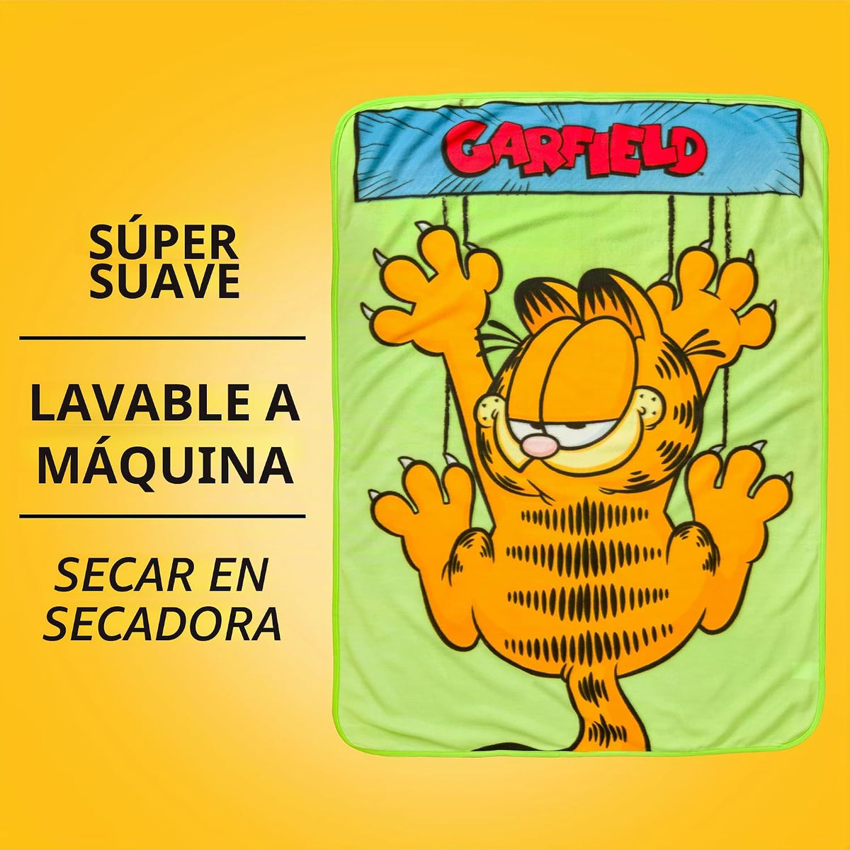 Silver Buffalo Garfield Hanging On - Manta de forro polar de 45 x 6...