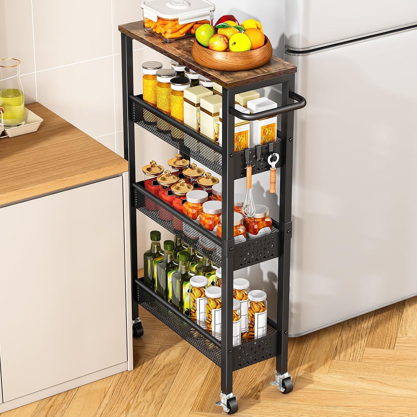 Vivihomety Carrito de Almacenamiento Delgado Utilitario con Ruedas,...