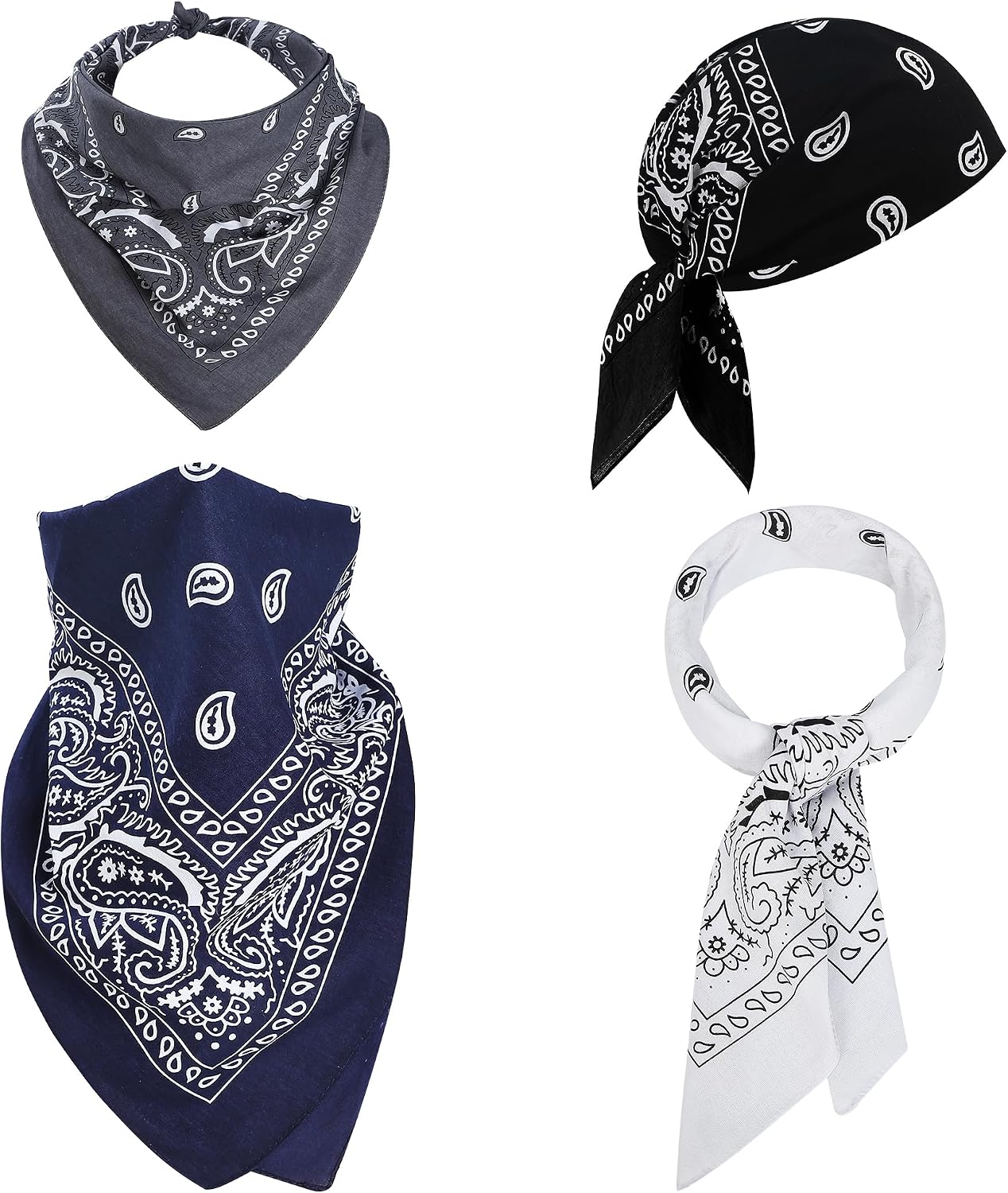 Mochabao Bandanas grandes 100% de algodón de 27 x 27 pulgadas para...