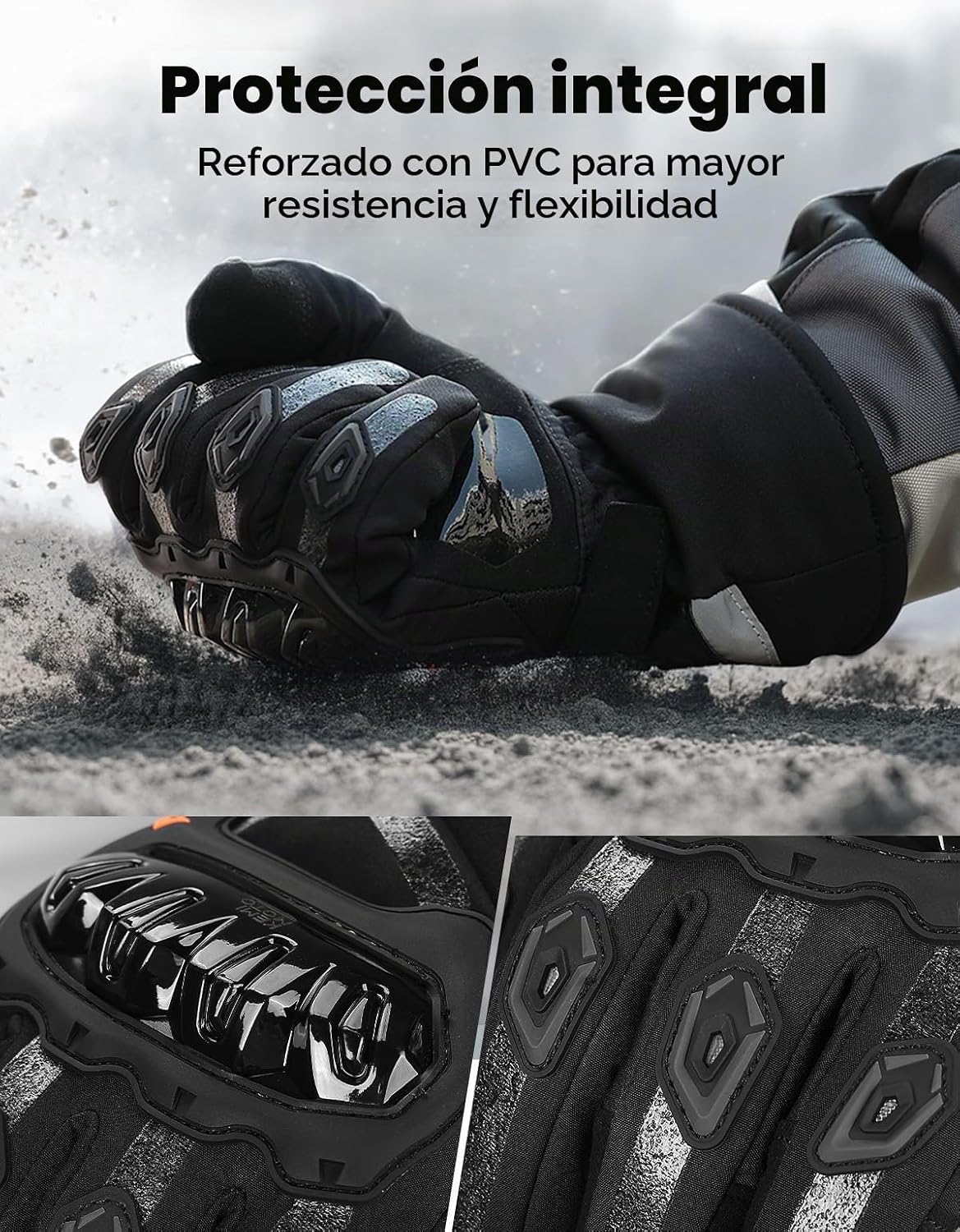 Guantes para moto, invierno, para hombres y mujeres, impermeables