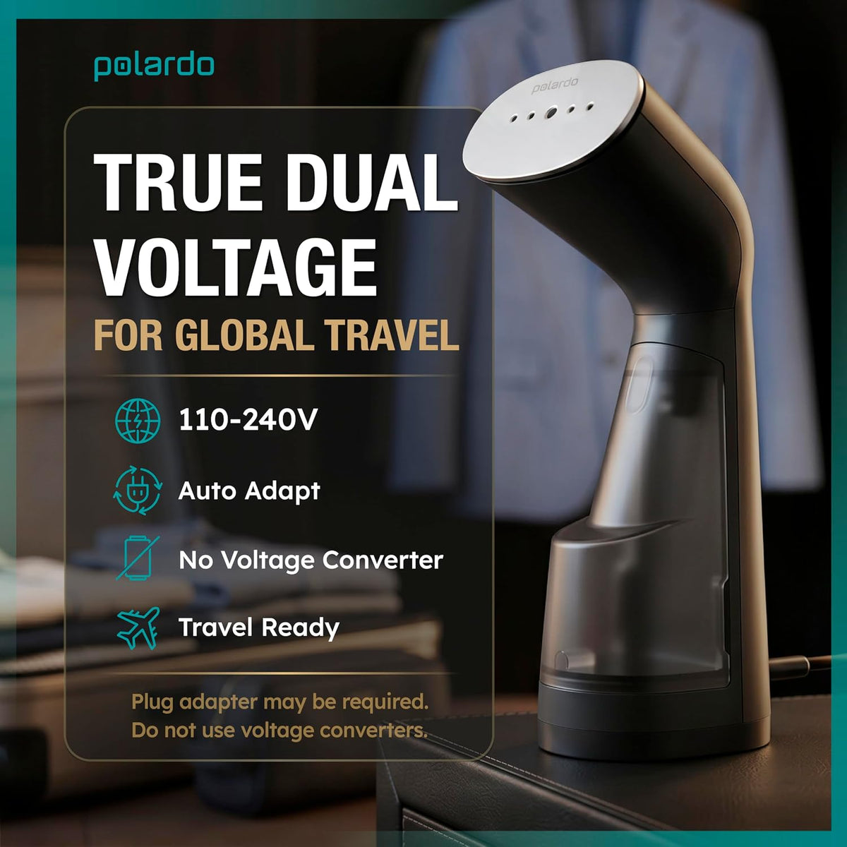 Vaporizador de viaje para ropa de doble voltaje 110-240 V, vaporiza...
