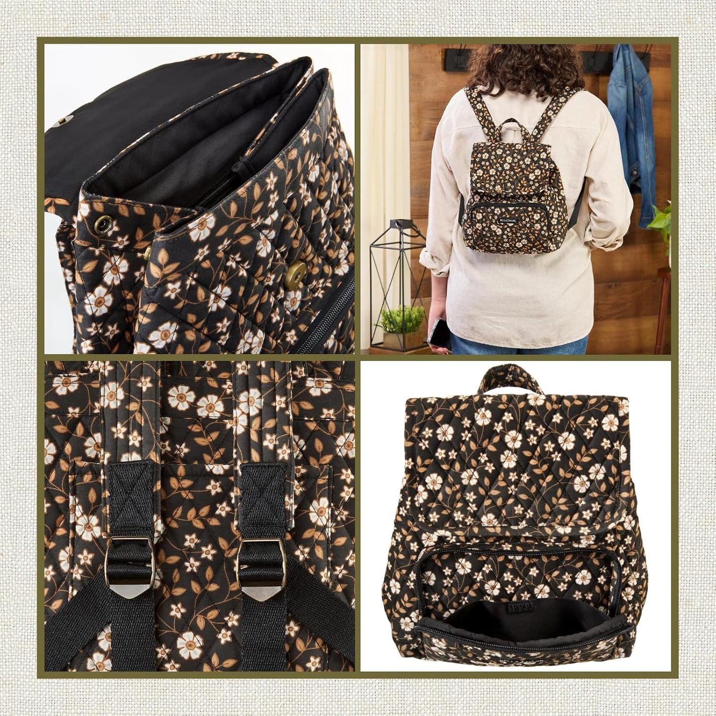 Bella Taylor Mini Mochila con Monedero para Mujeres, Bolso Pequeño...