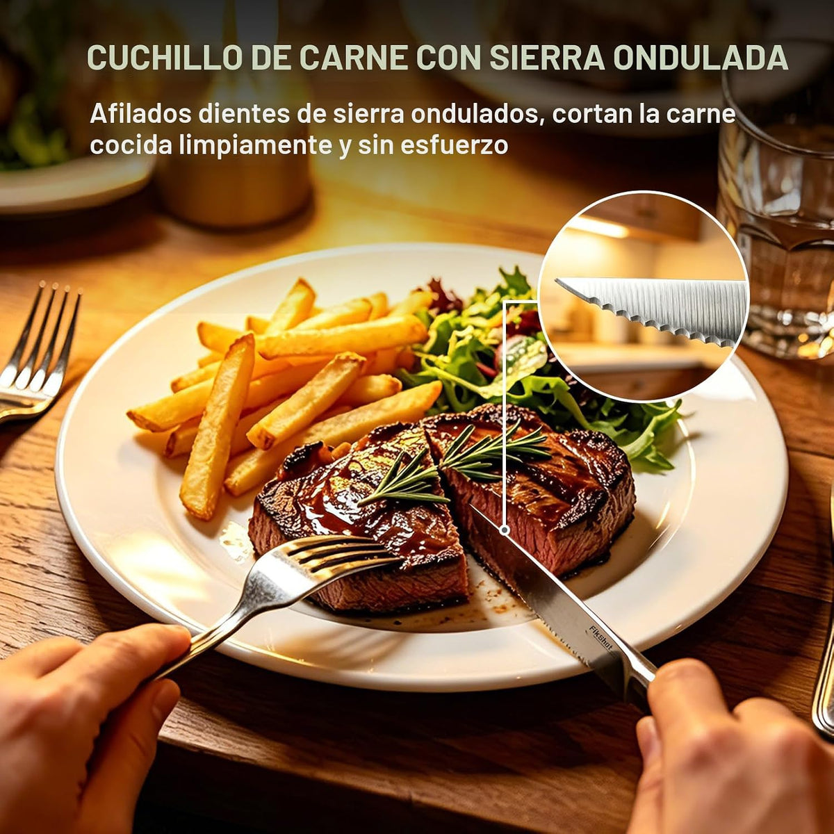 Juego de Cuchillos de Cocina, FIKSHOT Juego de Cuchillos de Acero I...