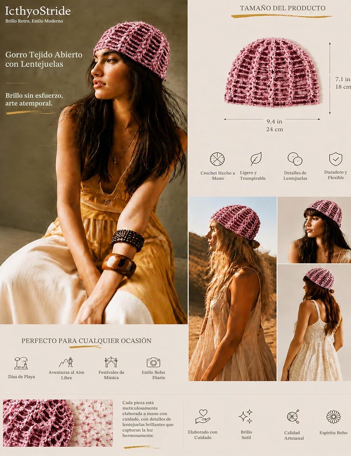 IcthyoStride Sombrero de fiesta para mujer, tocado de lentejuelas,...