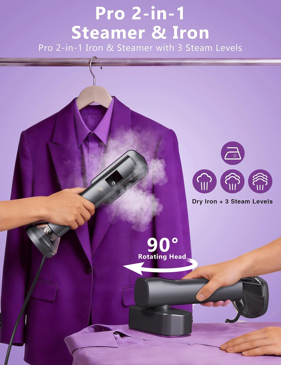 Vaporizador para ropa, vaporizador portátil de mano, capacidad de 6...