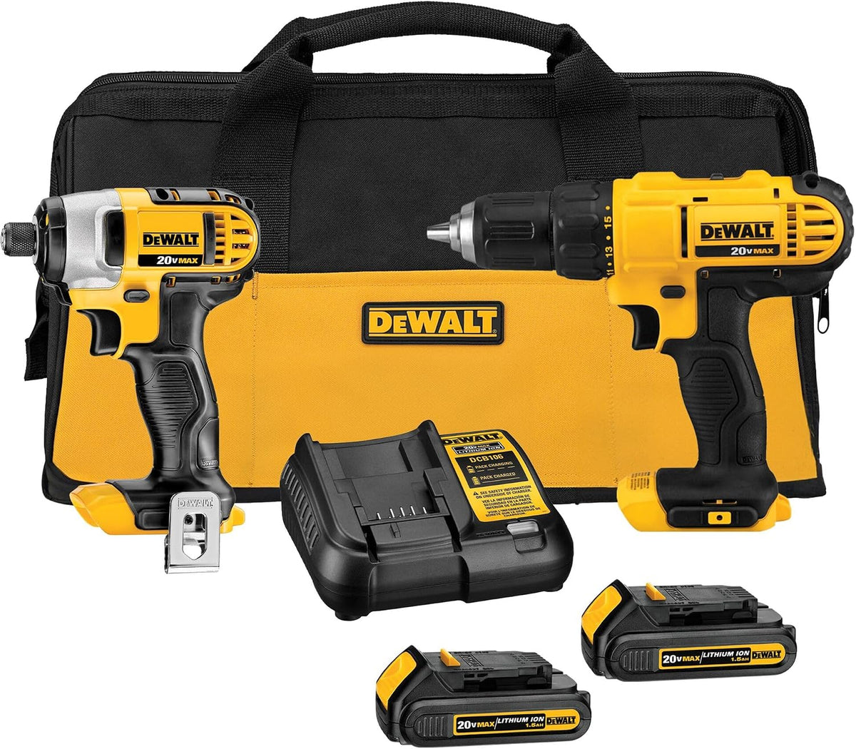 DEWALT Kit de combo de perforación inalámbrico de 20V MAX, 2-Herram...