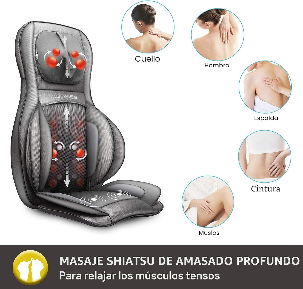 COMFIER - Masajeador de espalda para alivio del dolor de tejido pro...
