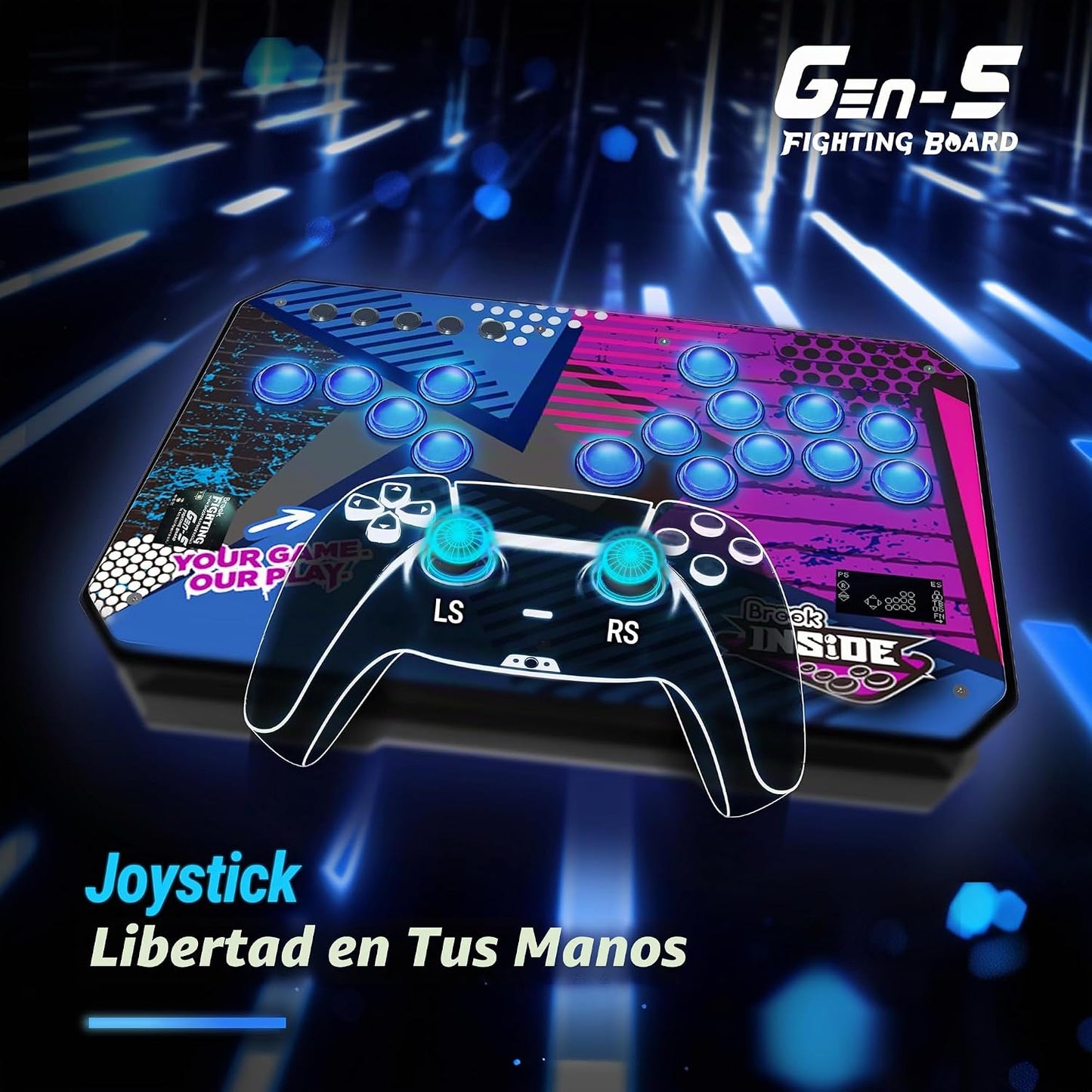 Brook Gaming GEN 5 - Tablero de combate con cable - Compatible con...