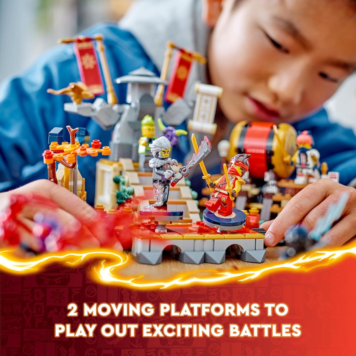 LEGO NINJAGO - Juego de arena de batalla de torneo con 6 minifigura...