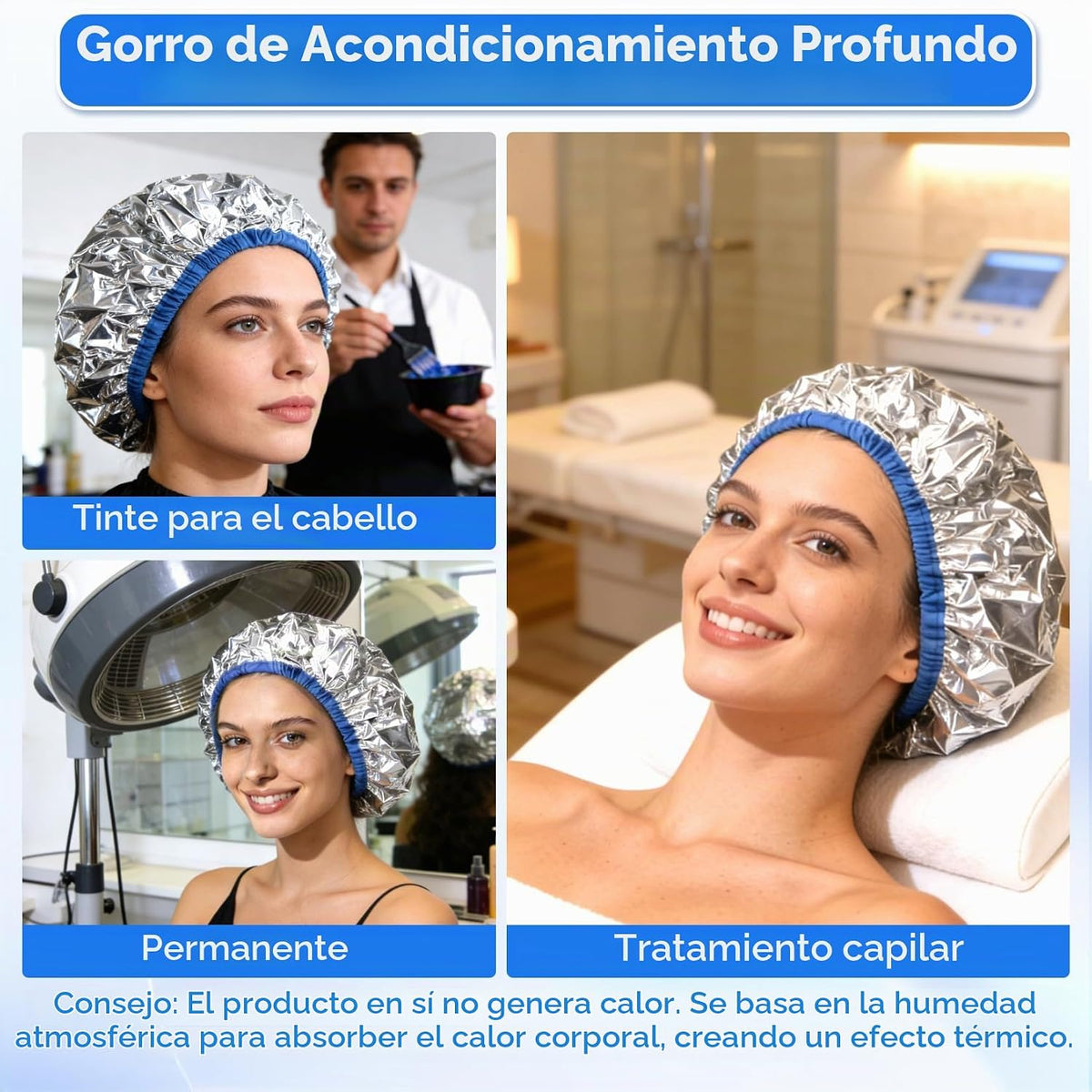 RAEQHO - Gorro térmico para acondicionamiento profundo, 4 piezas re...