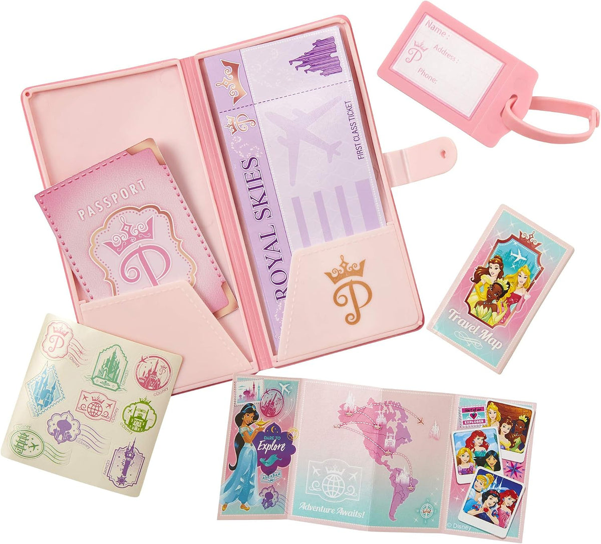Set de juego con maleta de viaje Disney Princess para niñas con eti...