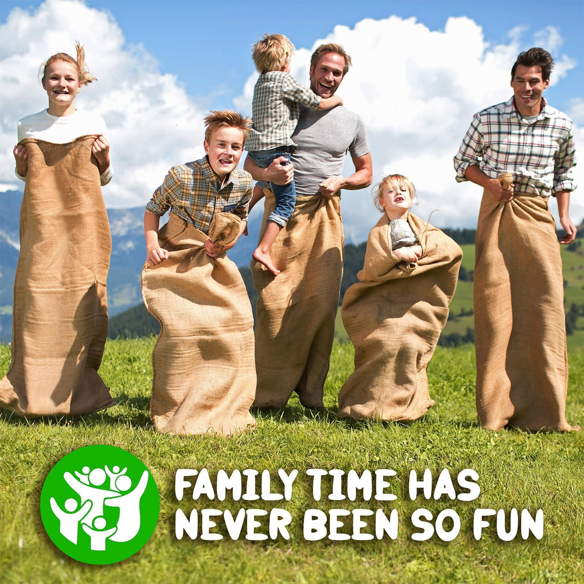 Shop Square Potato Sack Race Bags 23x40 - Juego de 6, divertidos sa...