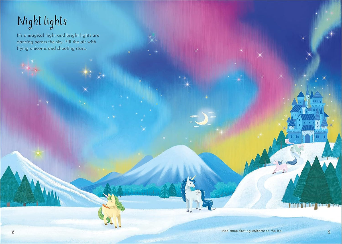 Libro de pegatinas de unicornios brillantes: actividad interactiva...