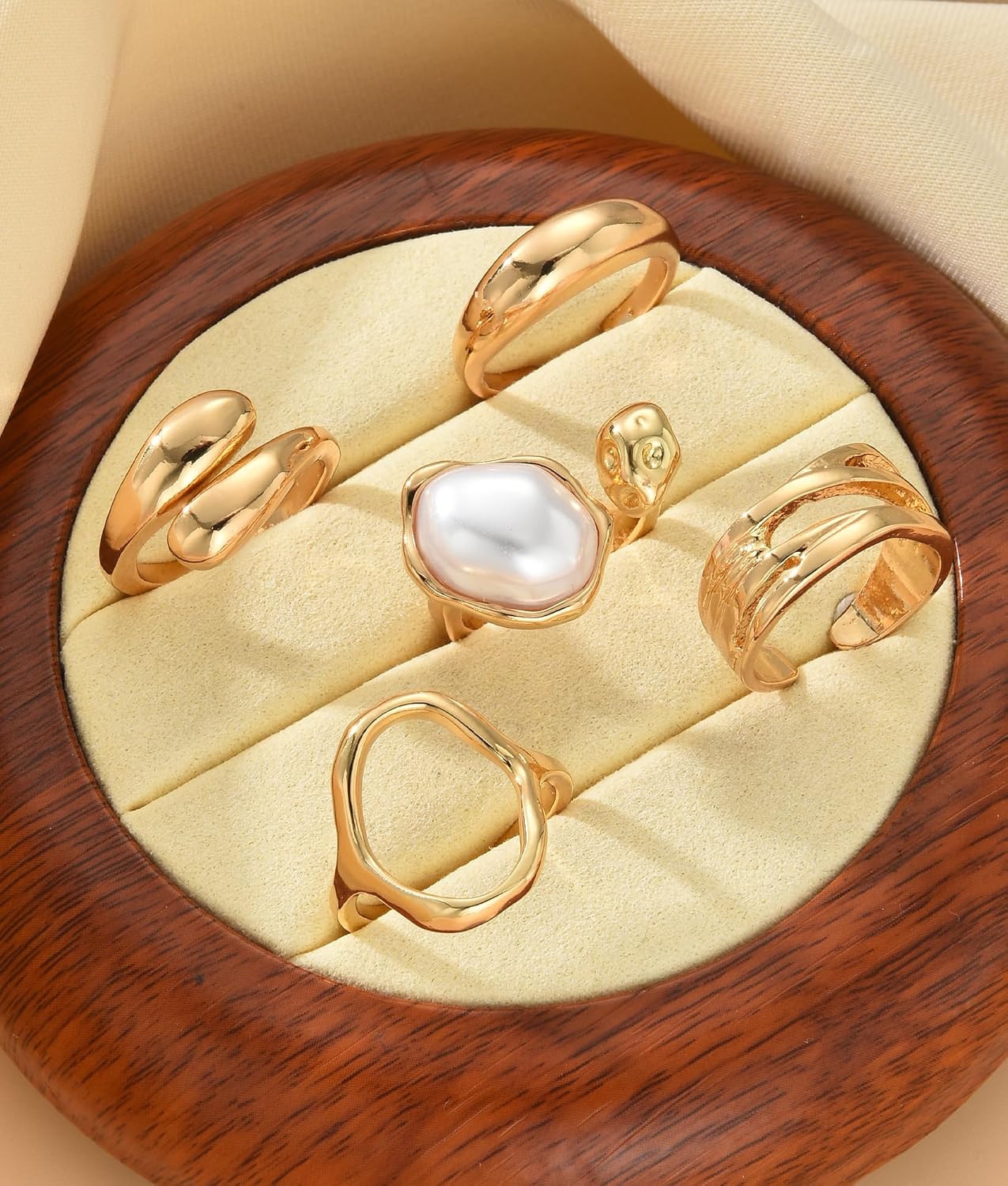 YEEZII Juego de 20 anillos dorados para mujer, anillos de dedo midi...