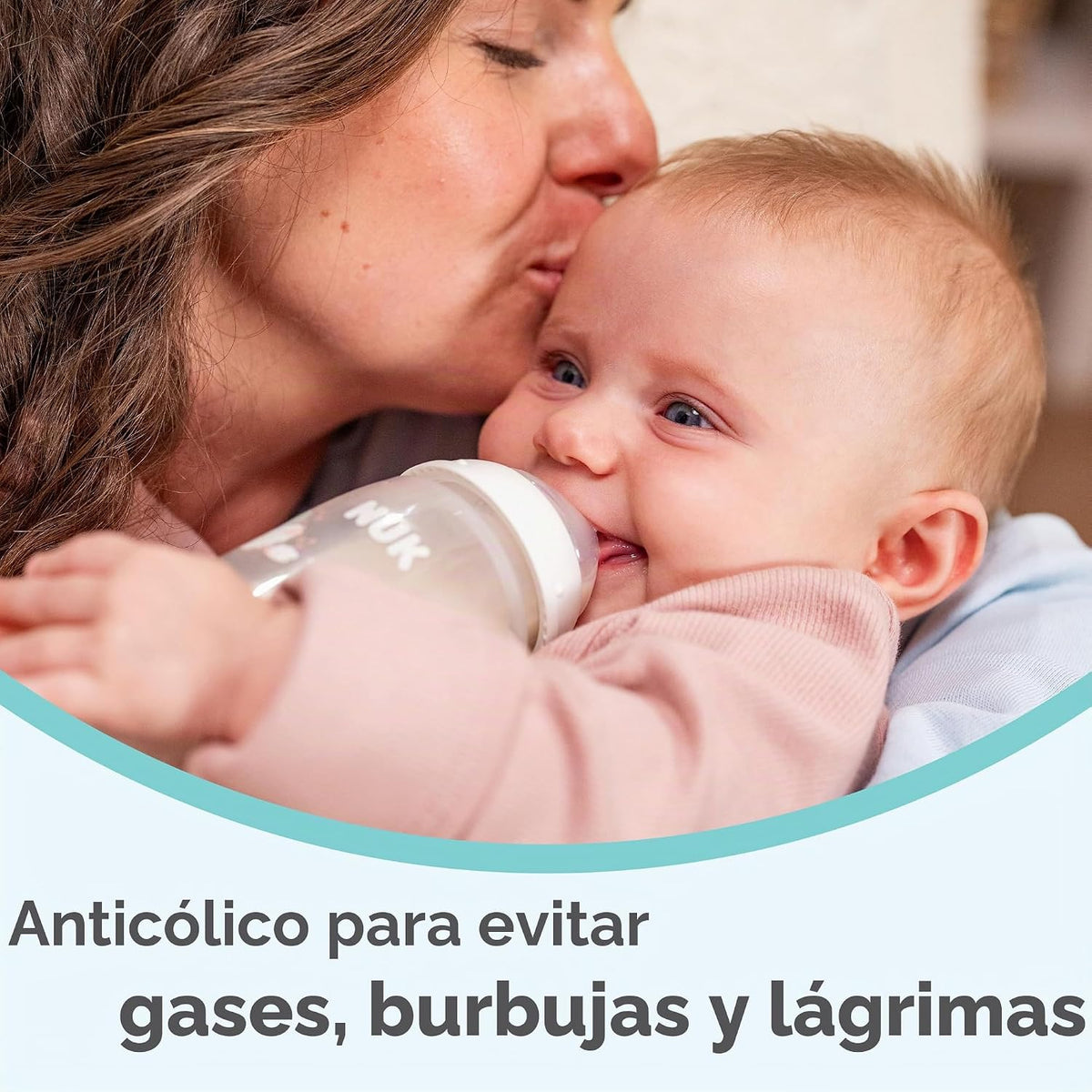 NUK First Choice Smooth Flow - Botella anticólicos de durazno, 5 on...