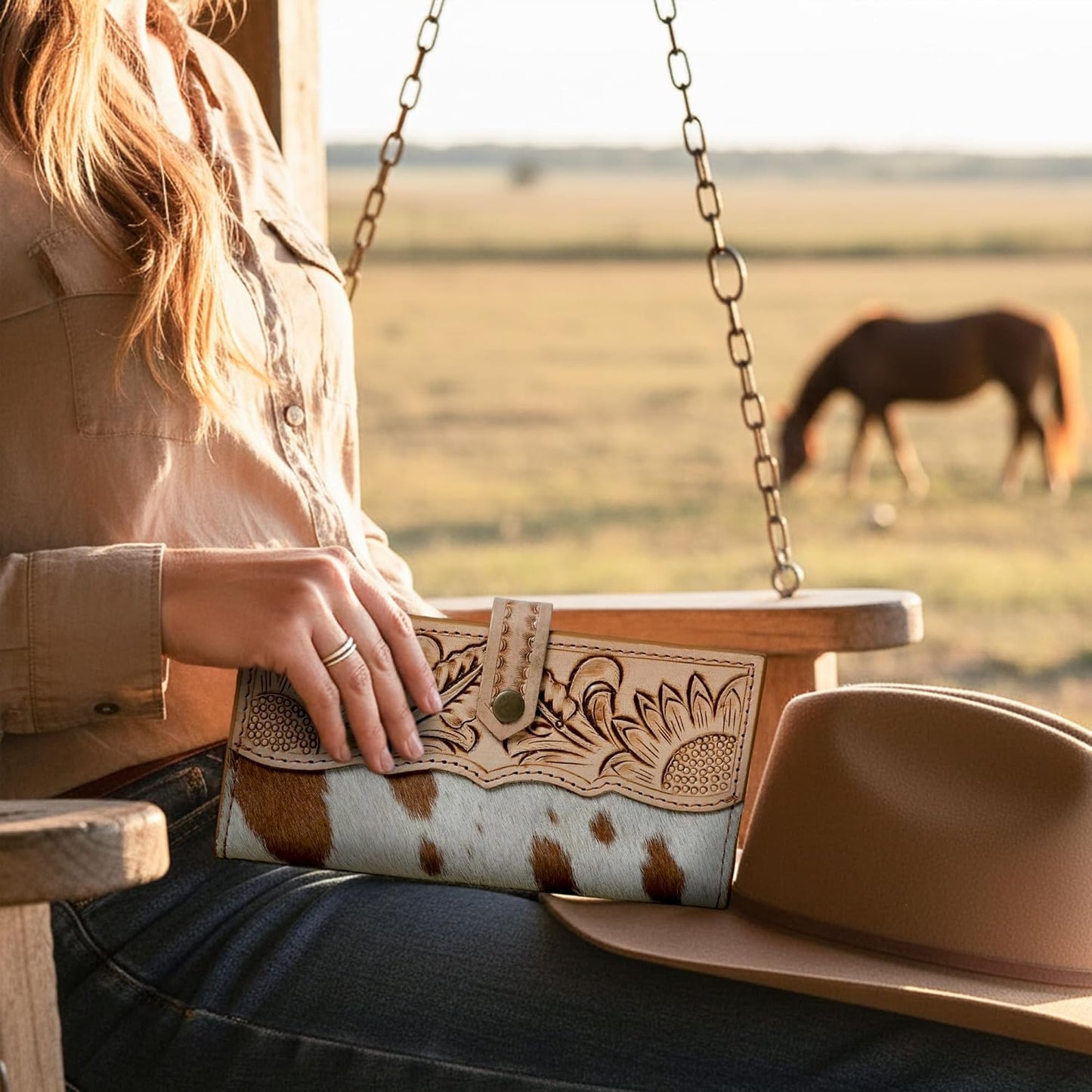 Merbaa Wild West - Cartera de piel de vaca para mujer, la mejor ide...