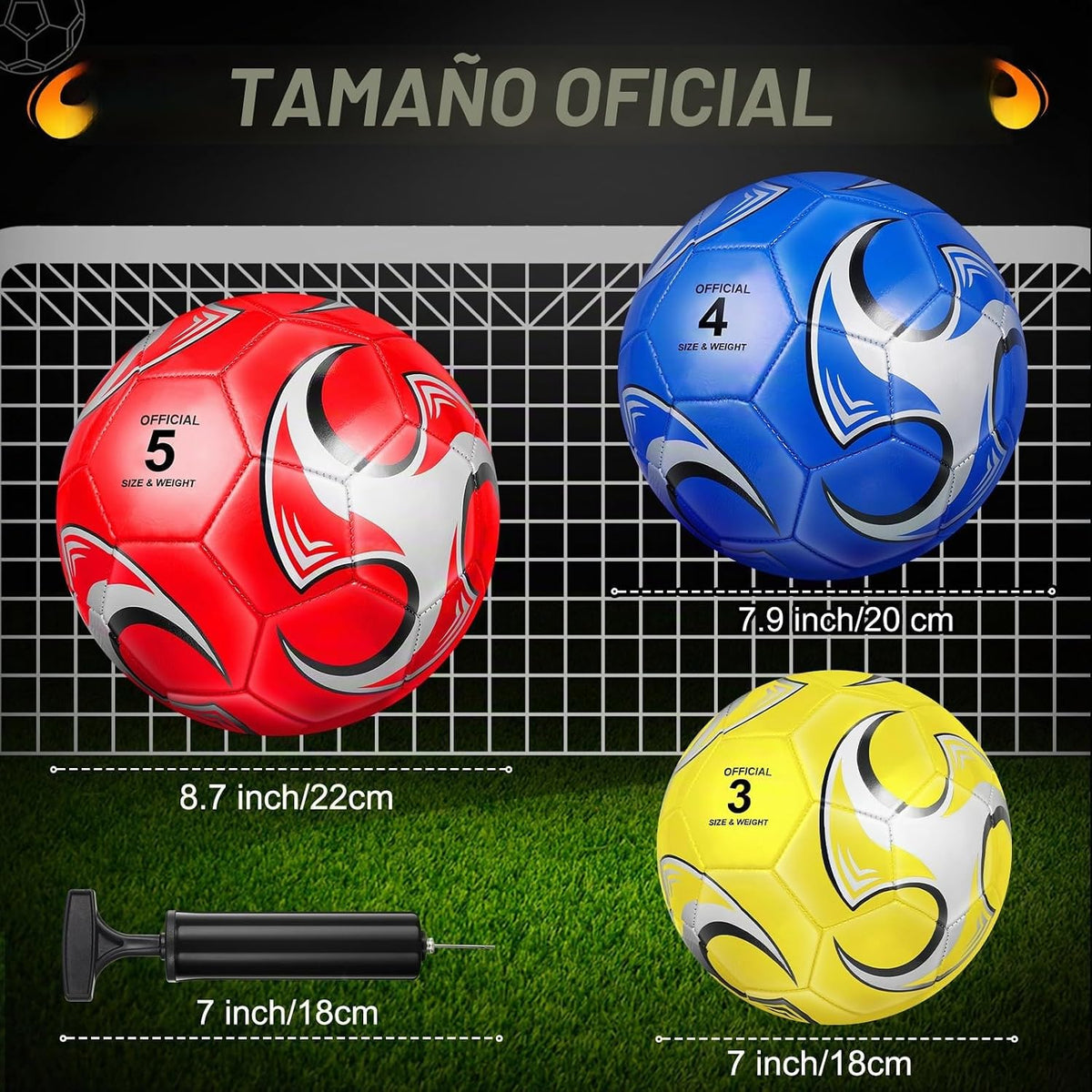 Supervitae Paquete de 12 pelotas de fútbol para adolescentes y adul...
