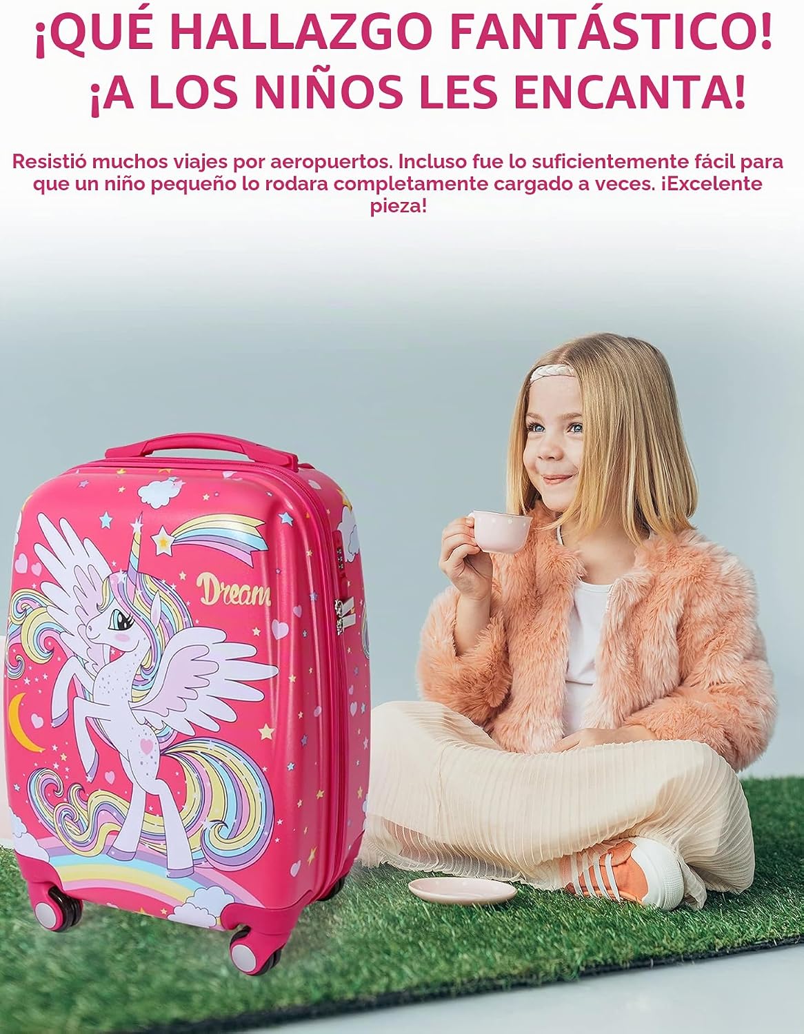 GURHODVO Equipaje de Mano para Niños Maleta con Ruedas para Niños c...