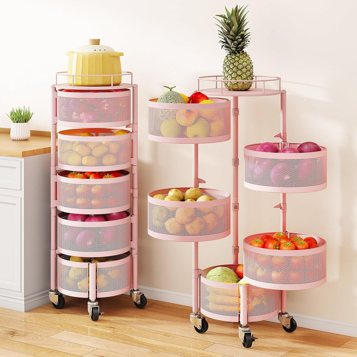 SAYZH Soporte para cesta de frutas y verduras de 5 niveles para coc...