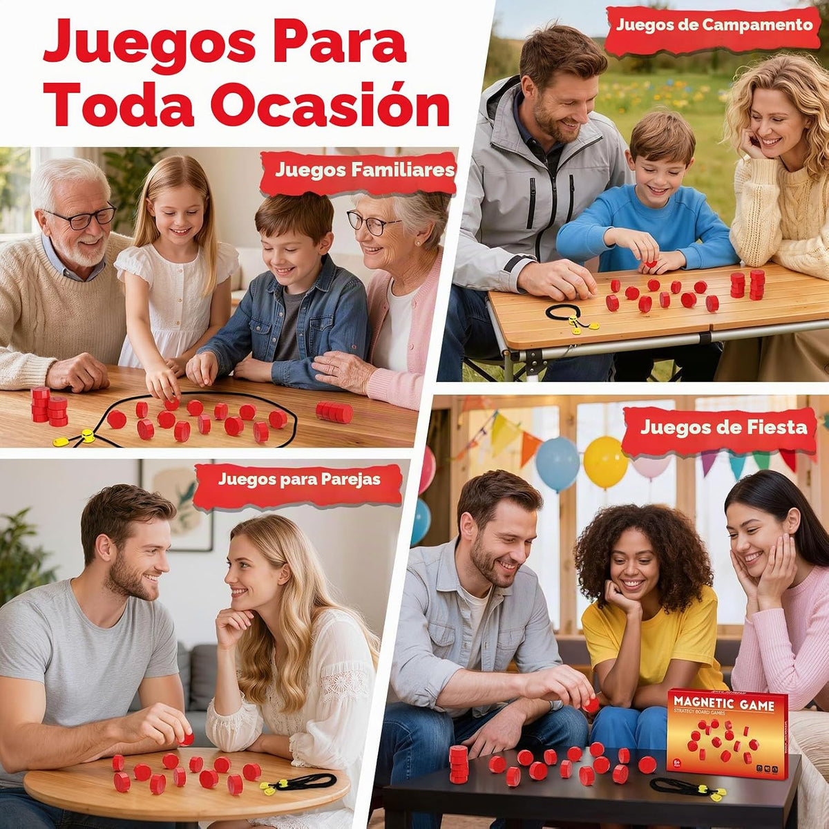 Juego de imán, juego magnético con cuerda, juegos de mesa para adul...