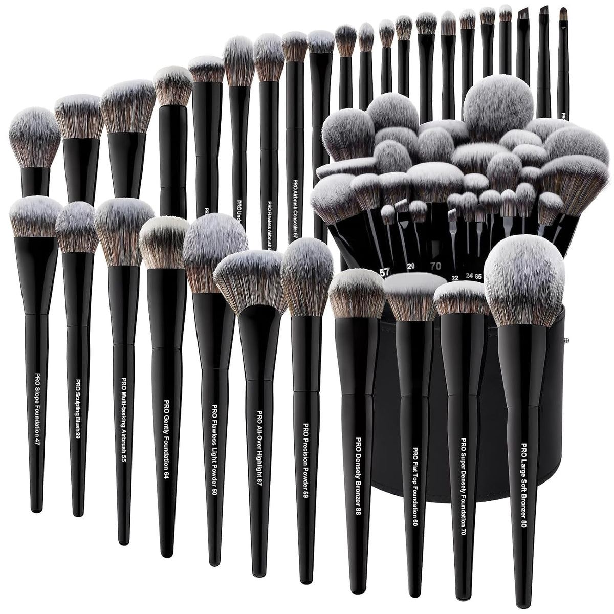 Bueart Design Juego de 32 brochas de maquillaje de grado PRO con so...