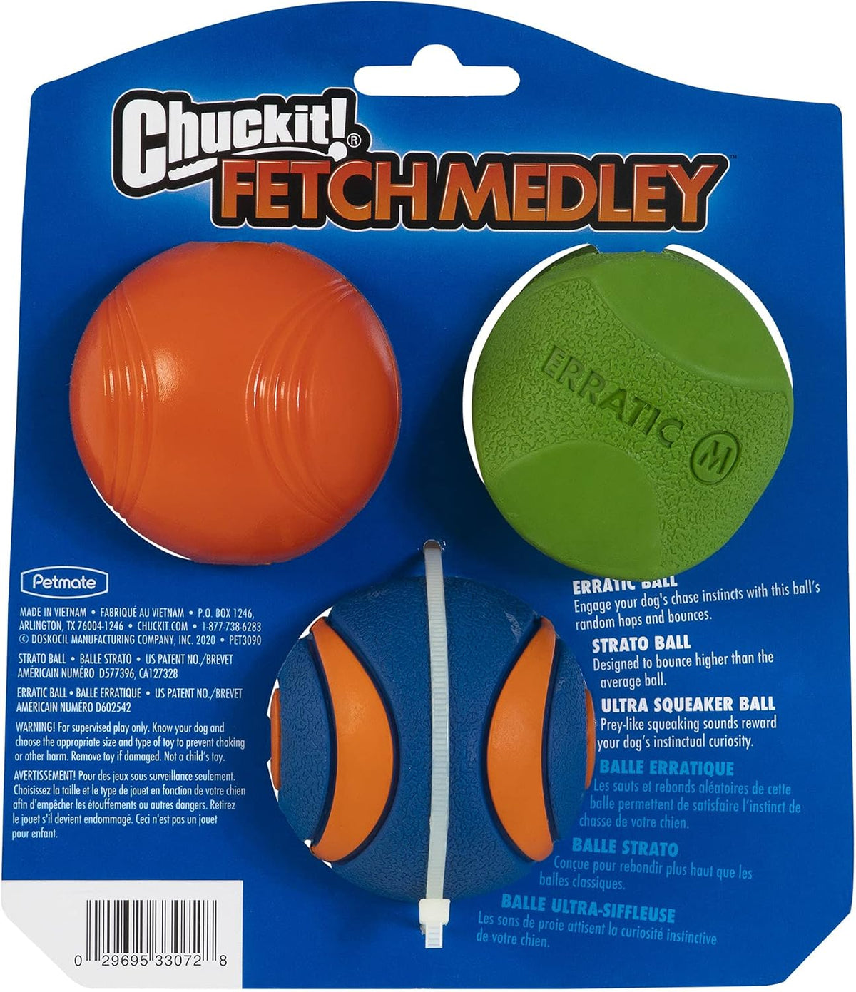 Chuckit! Fetch Pack - Pelota de juguete para perros, tamaño mediano...