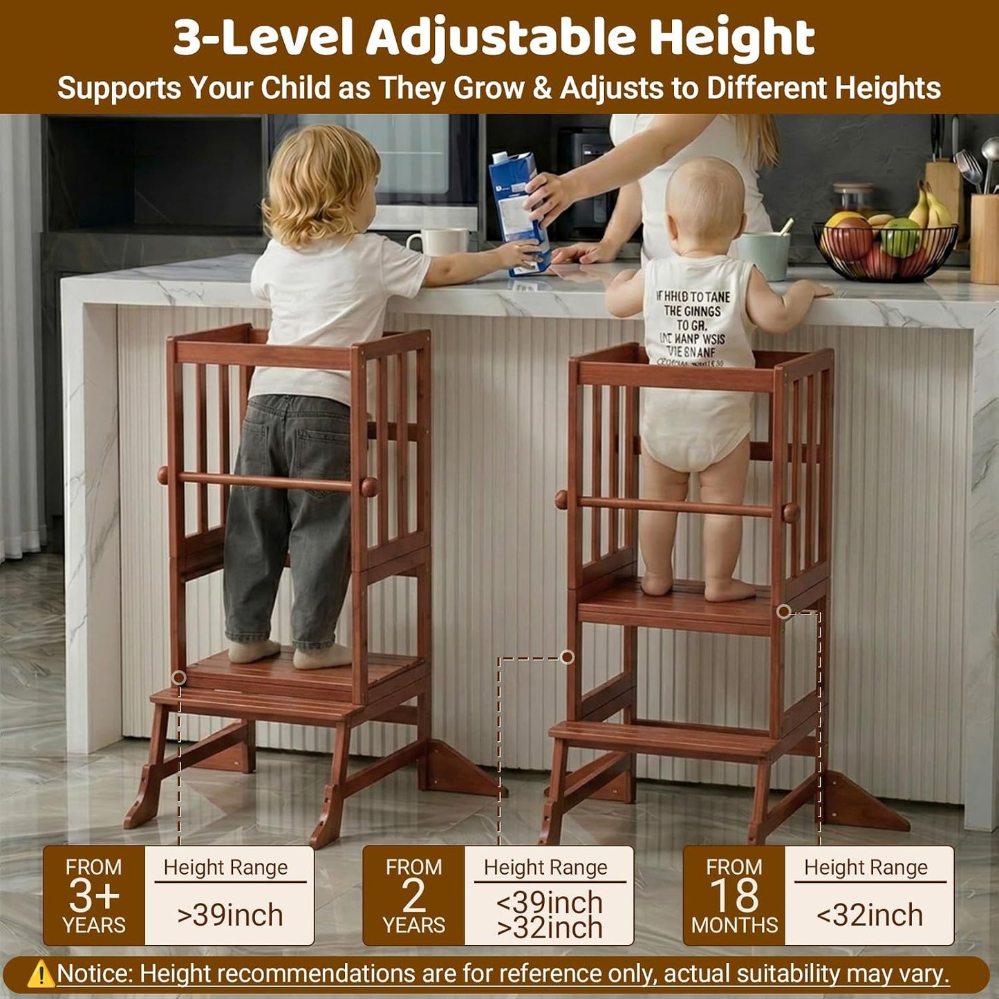 COSYLAND Torre de Pie para Niños Pequeños - Taburete de Cocina Ayud...