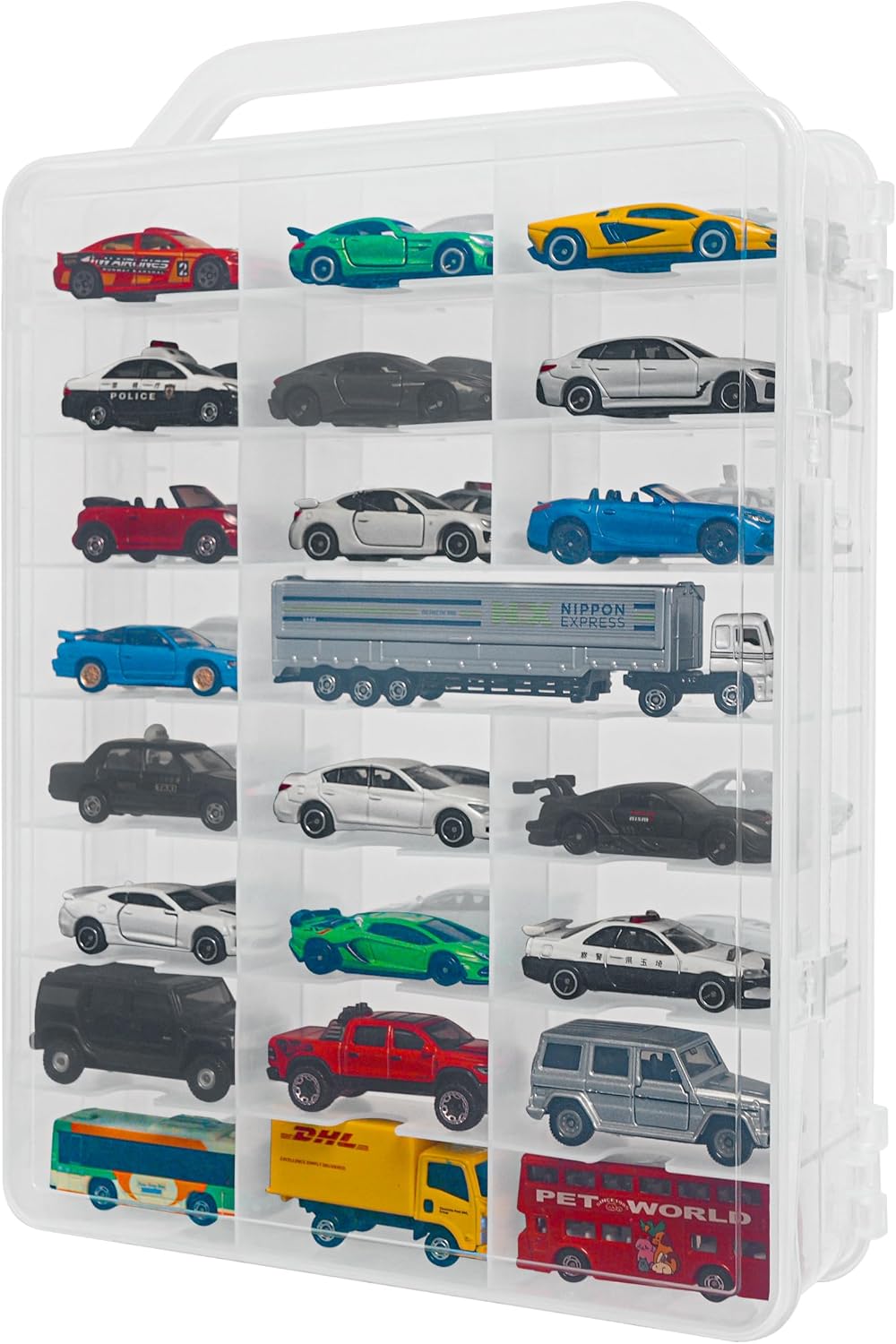 YYDS Estuche de almacenamiento para 48 autos con asa, organizador d...