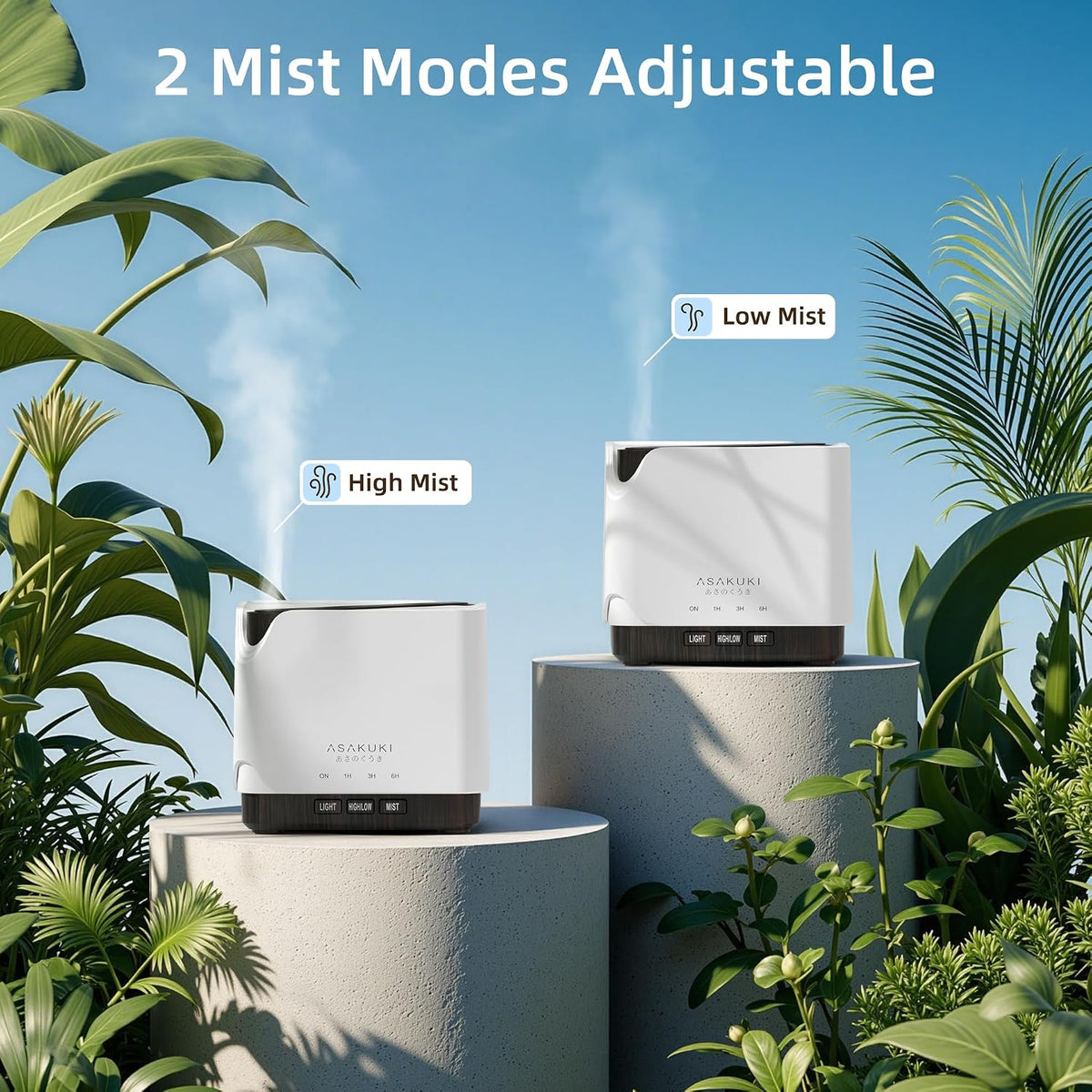 ASAKUKI Difusor de aceite esencial, humidificador ultrasónico multi...