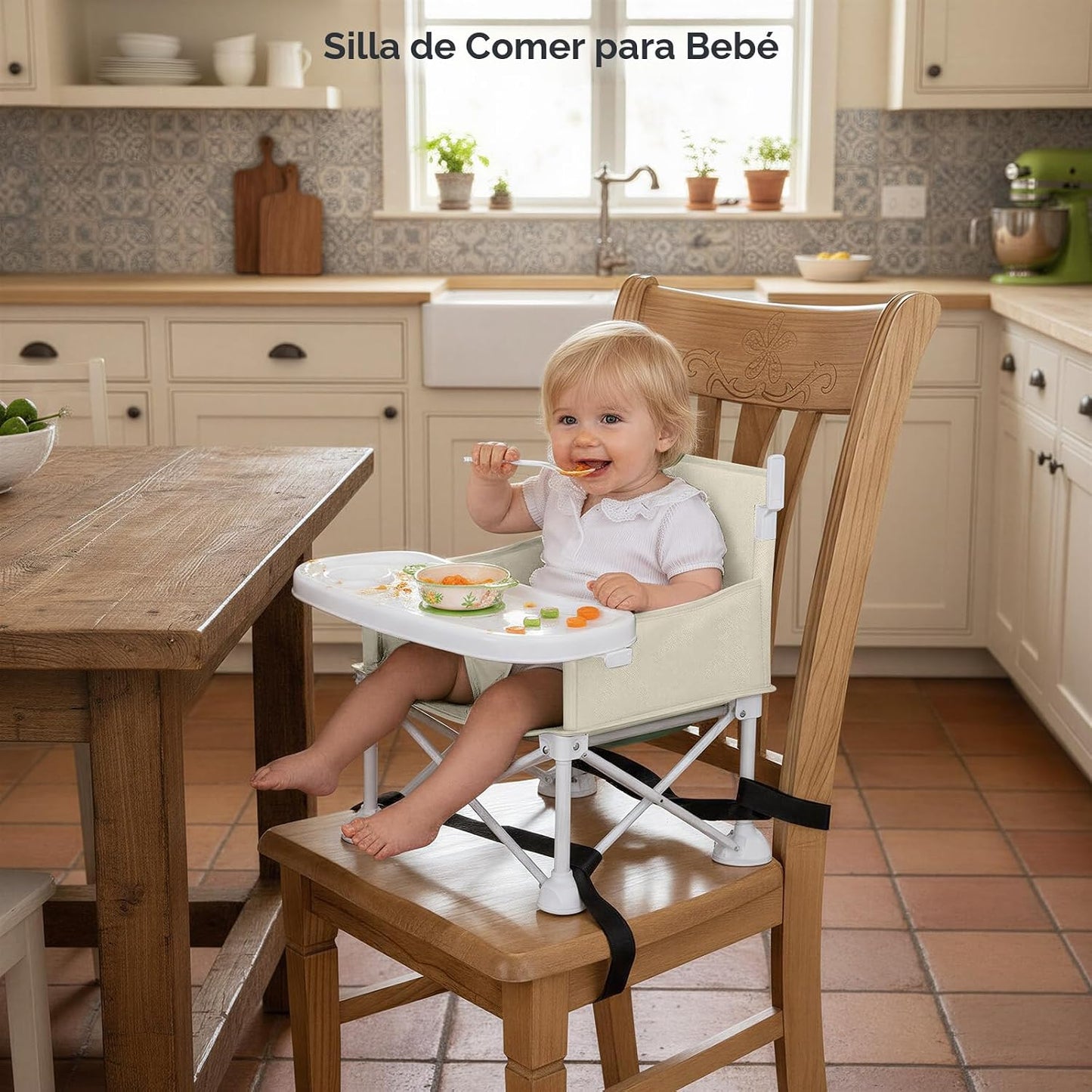 Cochildor - Silla de bebé portátil 4 en 1, asiento elevador plegabl...