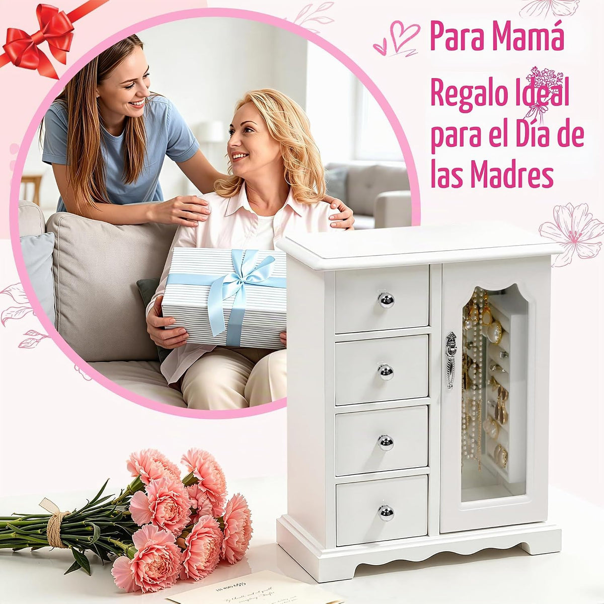 Kendal Caja de Joyería de Madera para Mujeres, Organizador de Joyas...