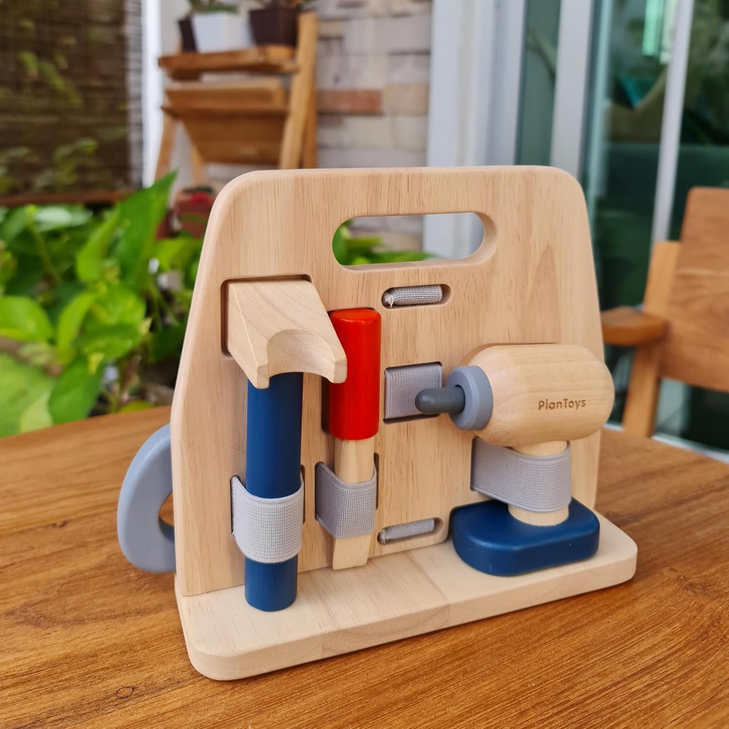 PlanToys Práctico juego de carpintero de madera para el juego práct...