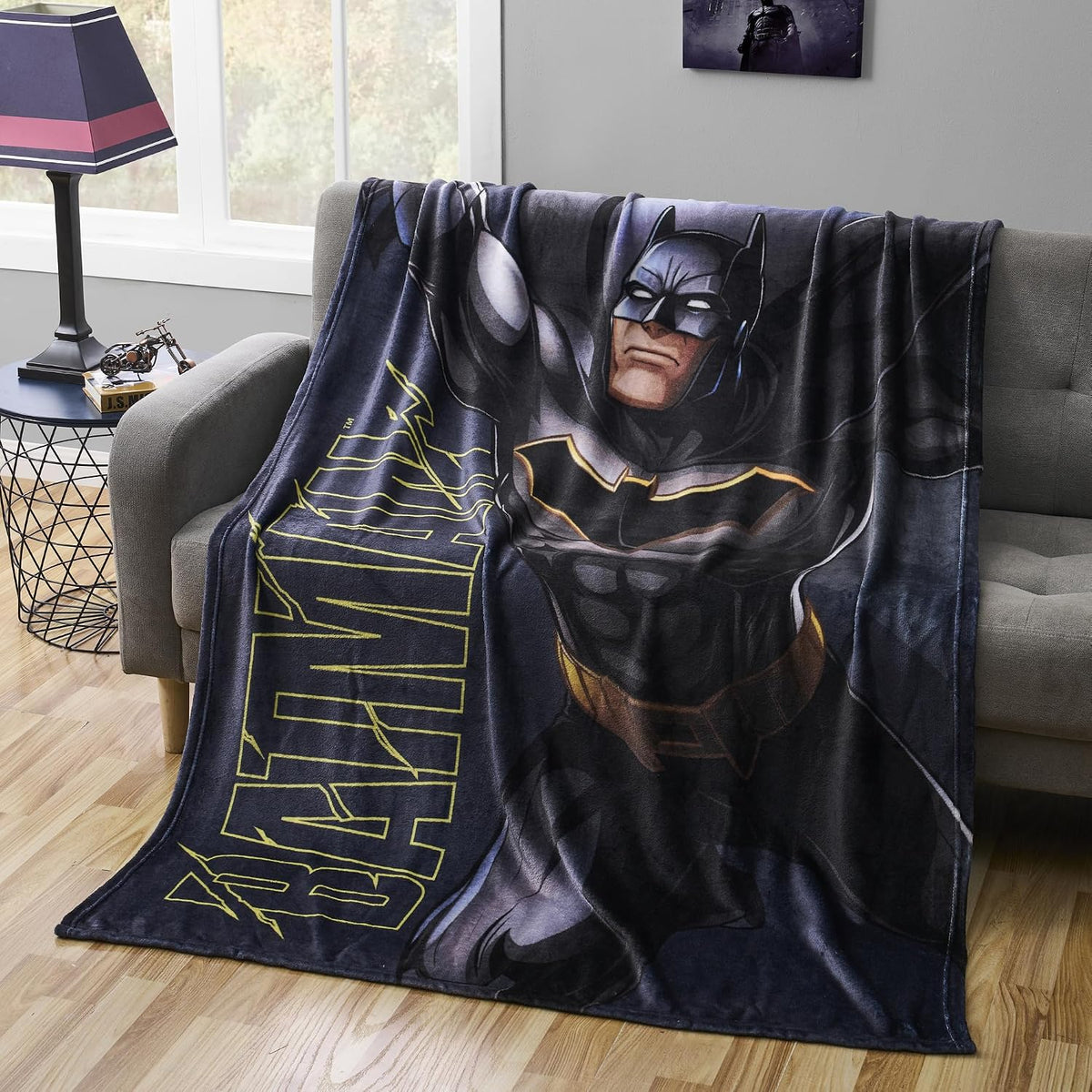 Manta de personajes de Batman, suave y acogedora manta de microrasc...