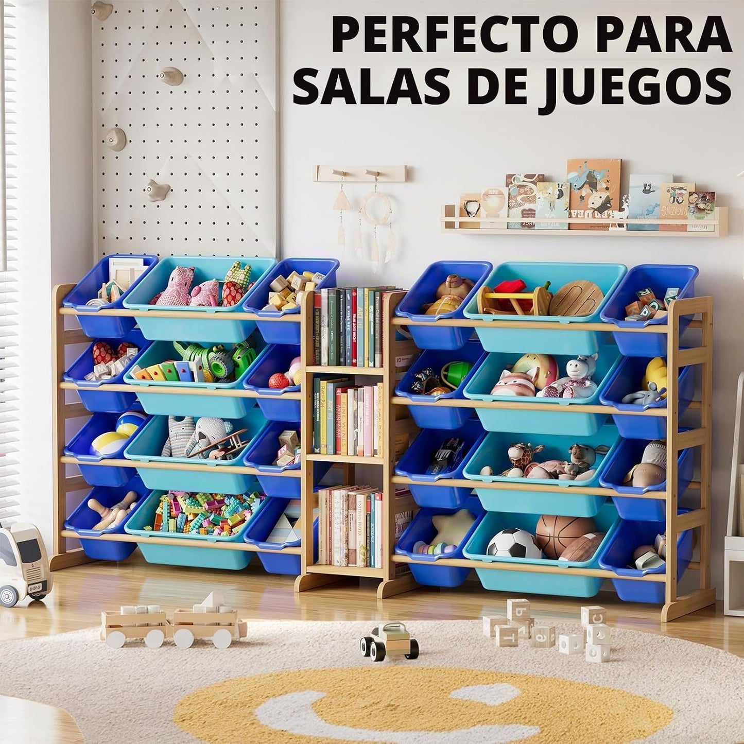 SpaceAid Organizador grande de almacenamiento de juguetes con 24 co...