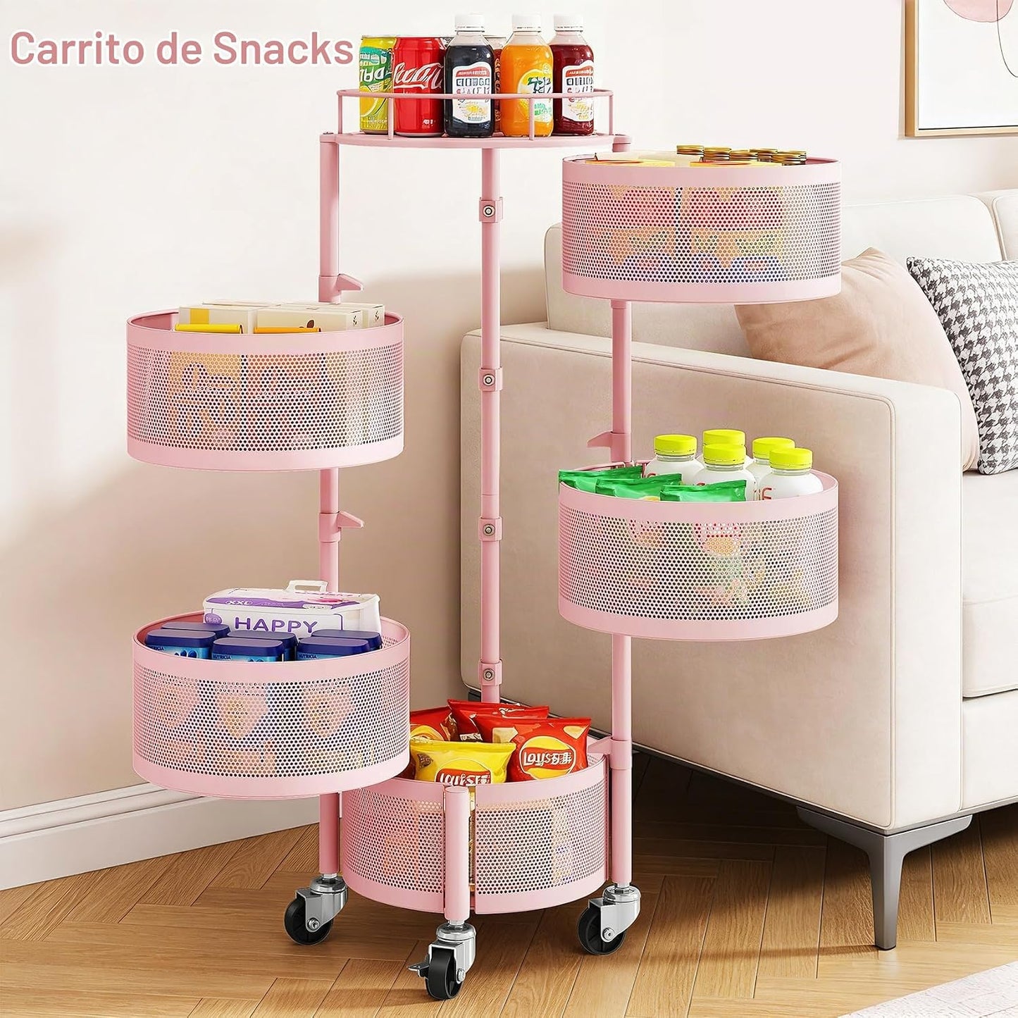 SNTD Cesta de frutas y verduras para cocina con tapa superior de me...