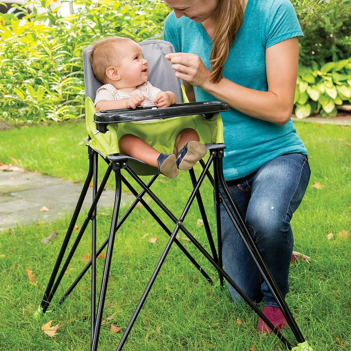 Summer Infant Pop 'n Sit Trona portátil, color verde, trona por...