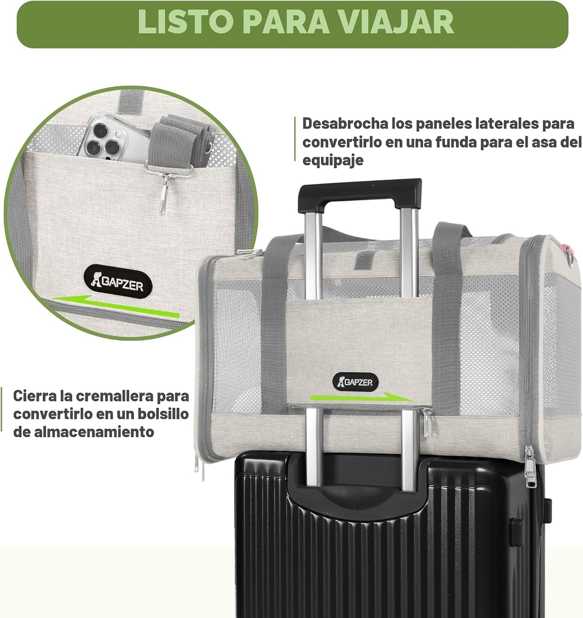 GAPZER - Transportador para gatos aprobado por aerolíneas estadouni...