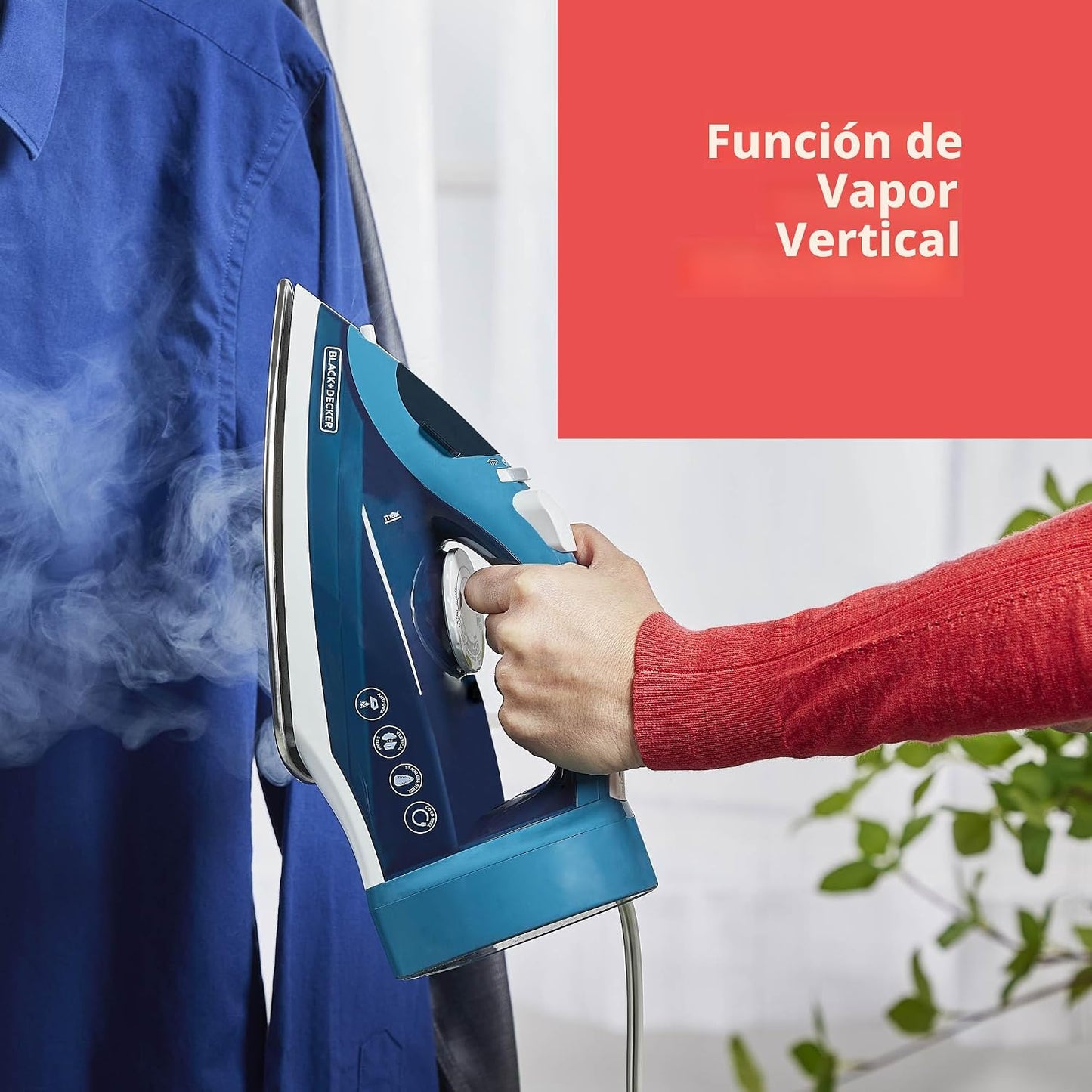 BLACK+DECKER Plancha de vapor para ropa con cable retráctil | Planc...