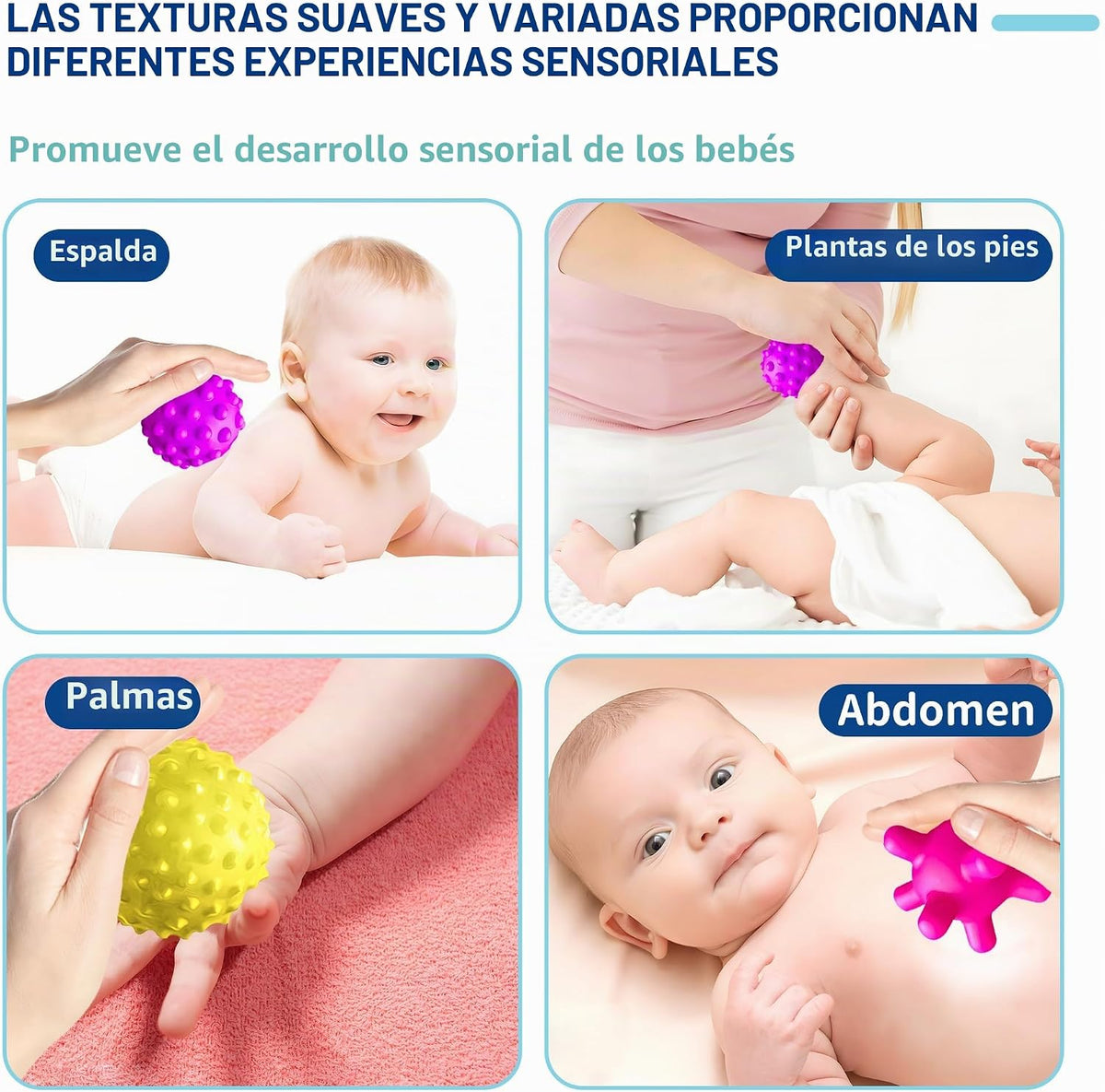 Pelotas sensoriales para niños pequeños de 1 a 3 años, juguetes sen...
