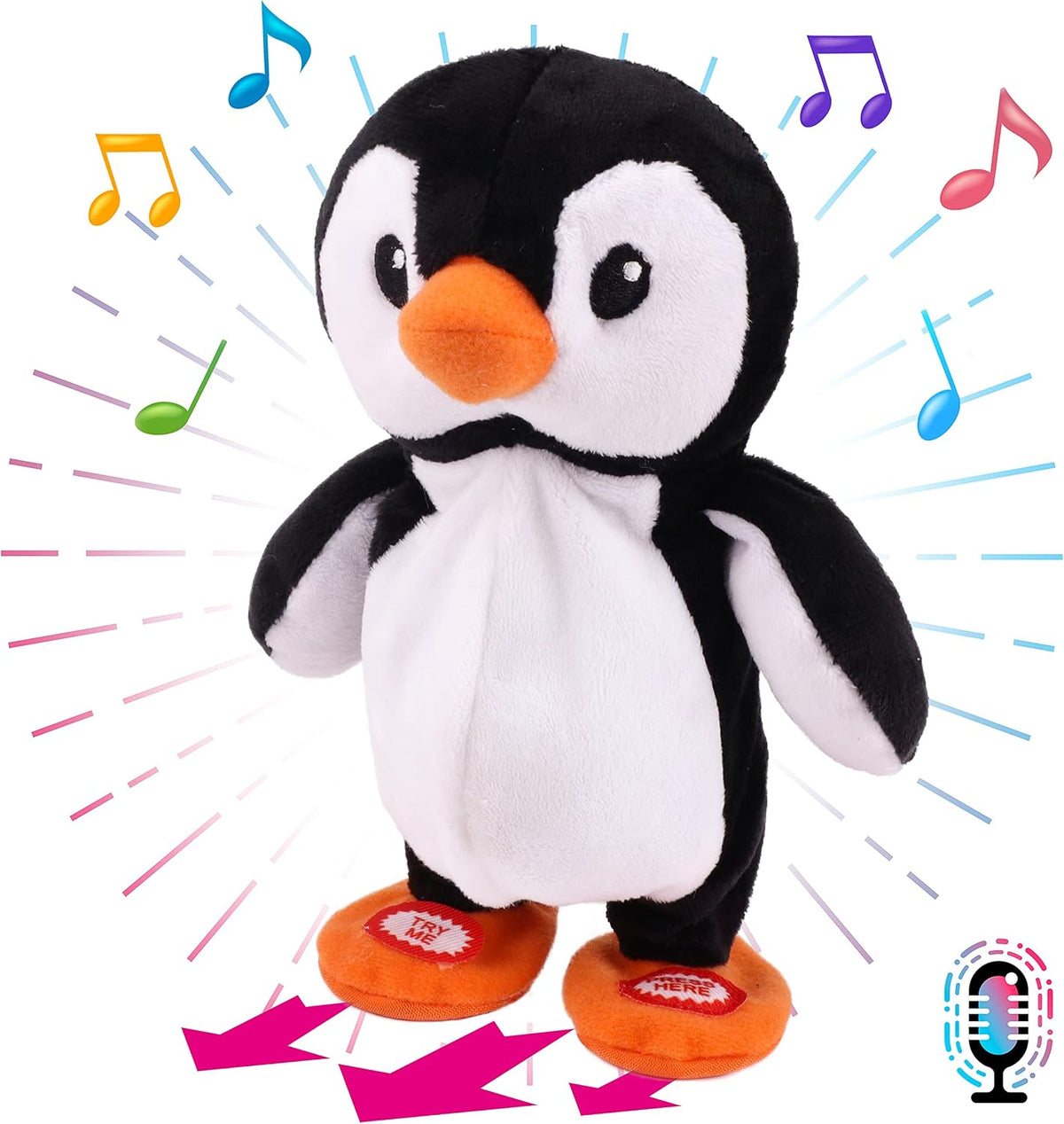 Hopearl Pingüino que habla y canta, repite lo que dices caminando,...