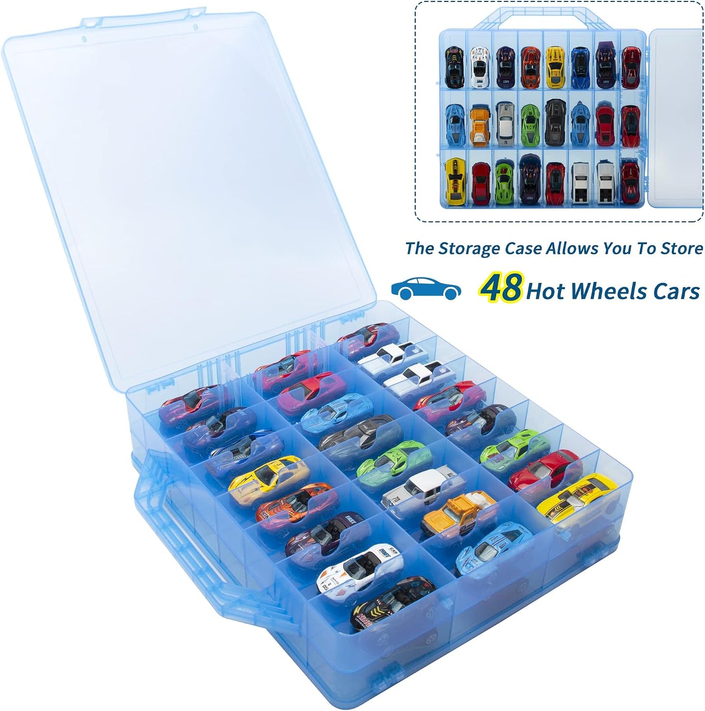 KISLANE Estuche de almacenamiento de doble cara para 48 autos, auto...