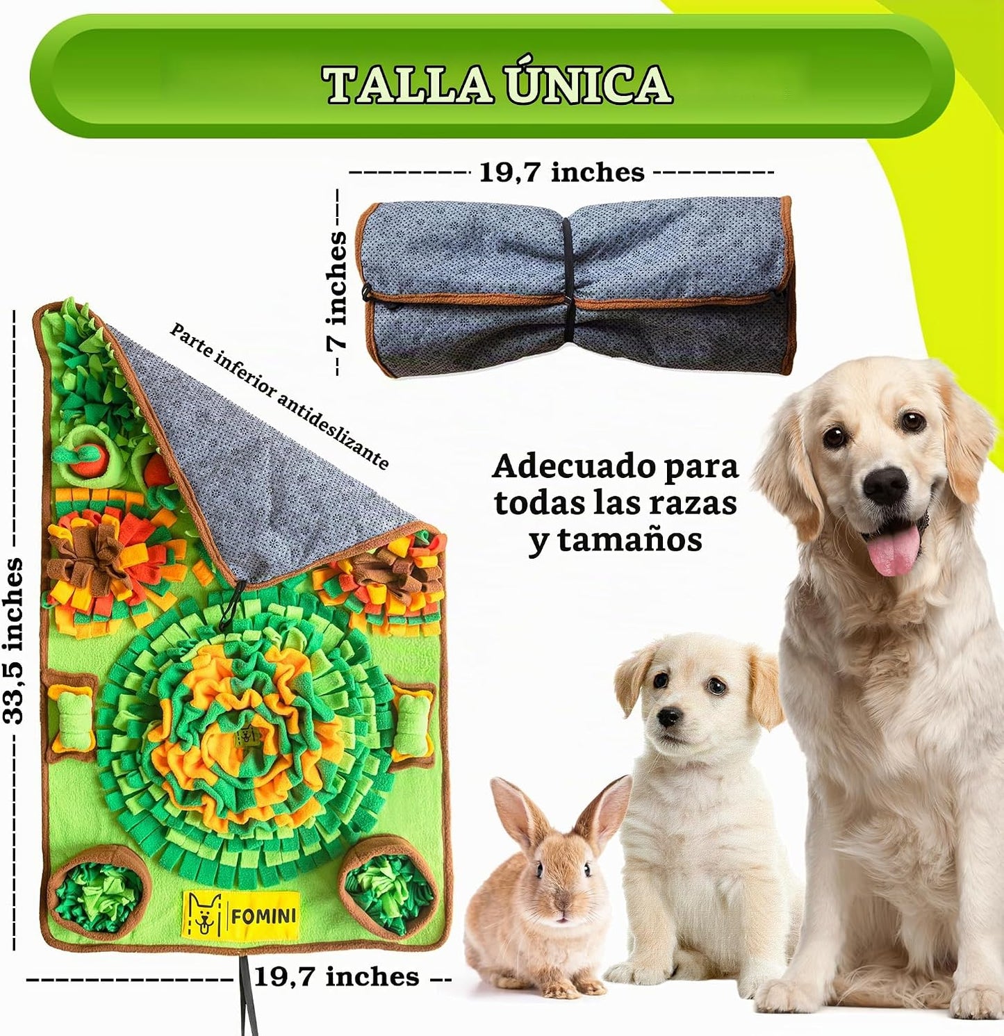 FOMINI Alfombrilla de olfateo para perros \u2013 33.5 x 19.7 \u2013...