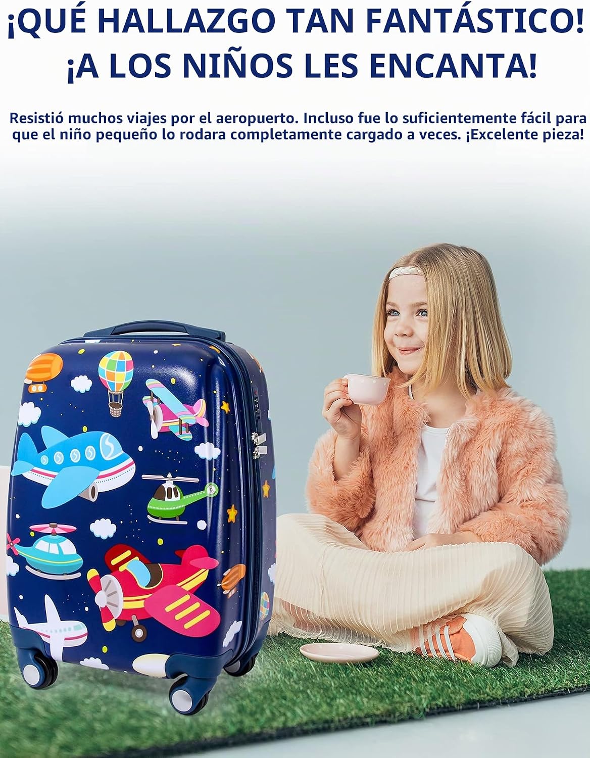 GURHODVO Equipaje de Mano para Niños Maleta con Ruedas para Niños c...