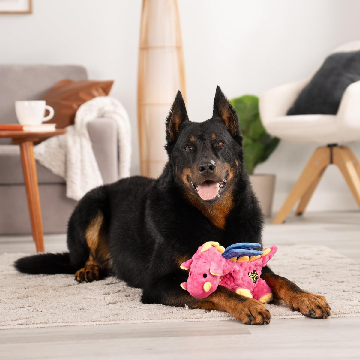 goDog - Juguete de peluche chirriante de dragón para perro, tecnolo...