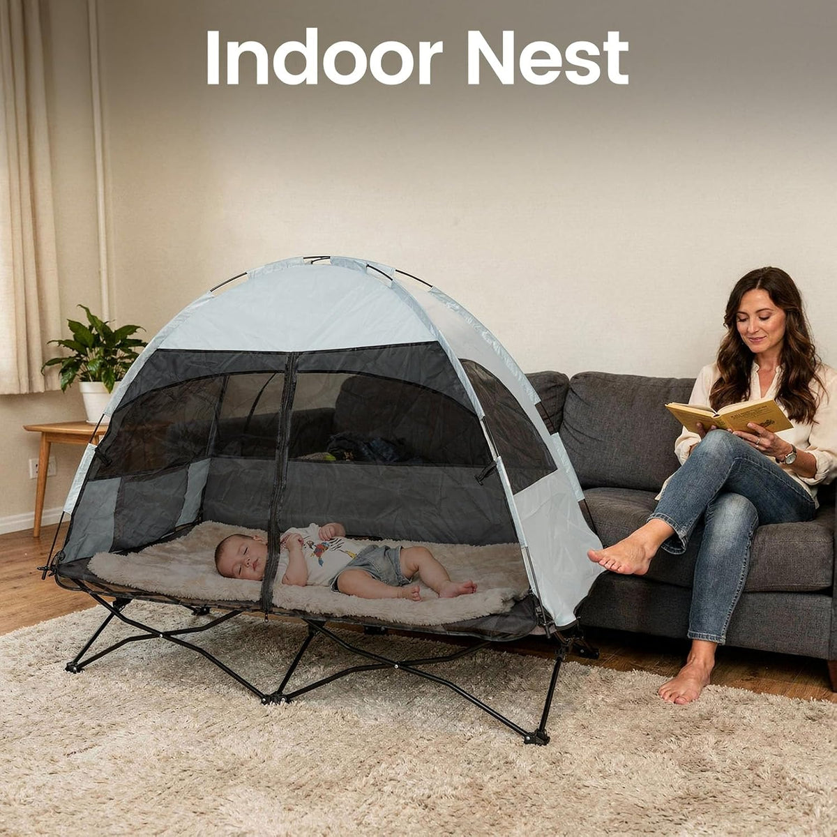 Cama de viaje para niños pequeños Protable con tienda: Tienda plega...