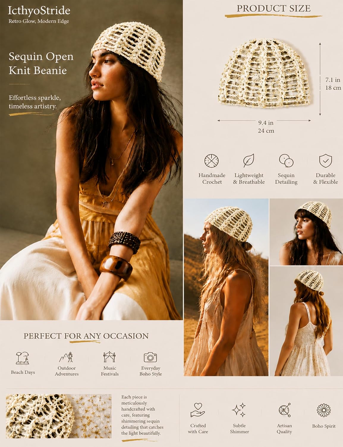IcthyoStride Sombrero de fiesta para mujer, tocado de lentejuelas,...