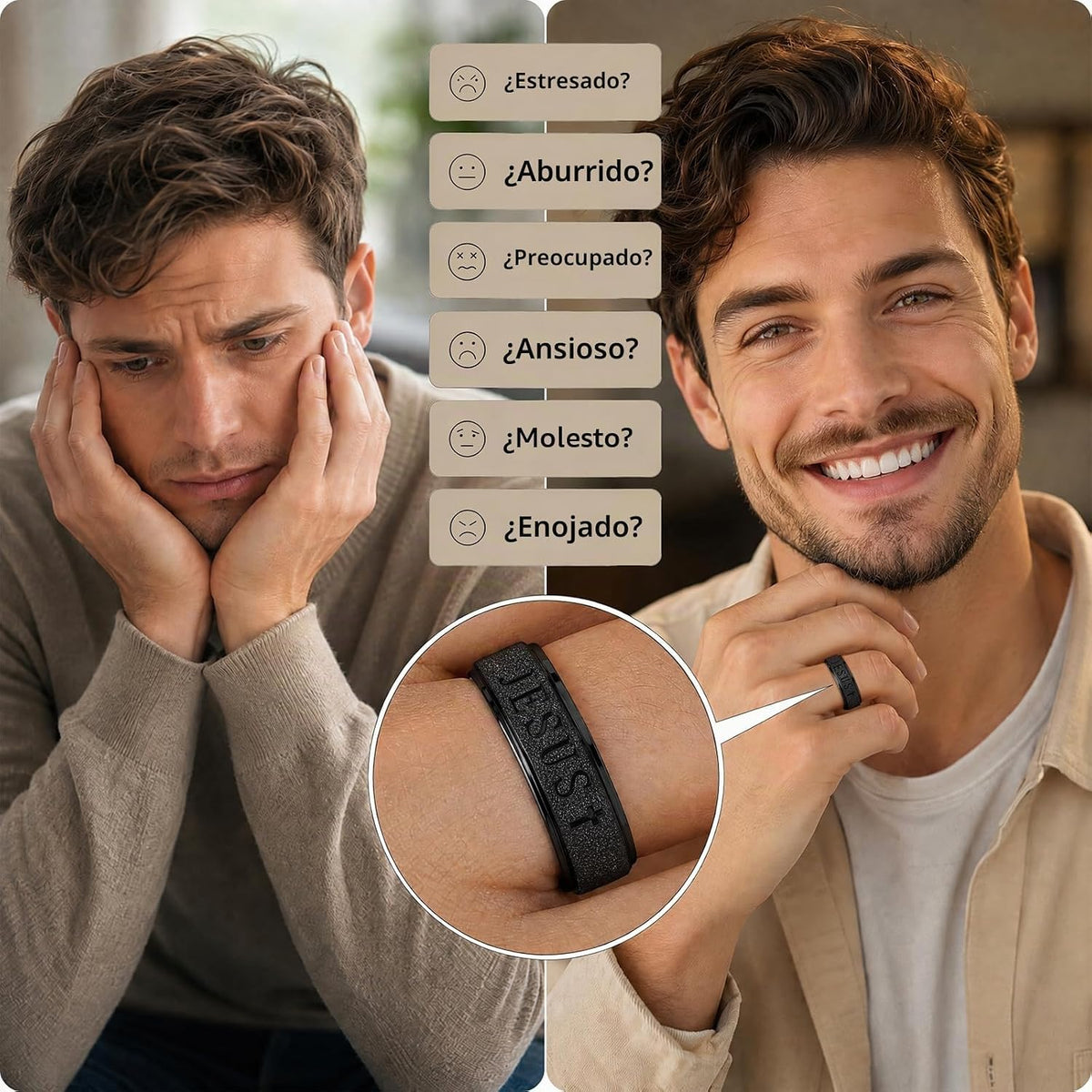 Anillo de ansiedad giratorio para mujeres: juguetes para jugar con...