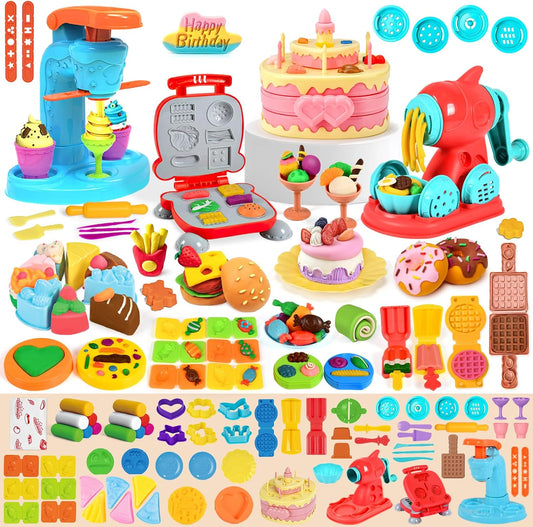Aprilwolf 70 piezas juego de masa 4 en 1 para niños de 3-4-8 años,...