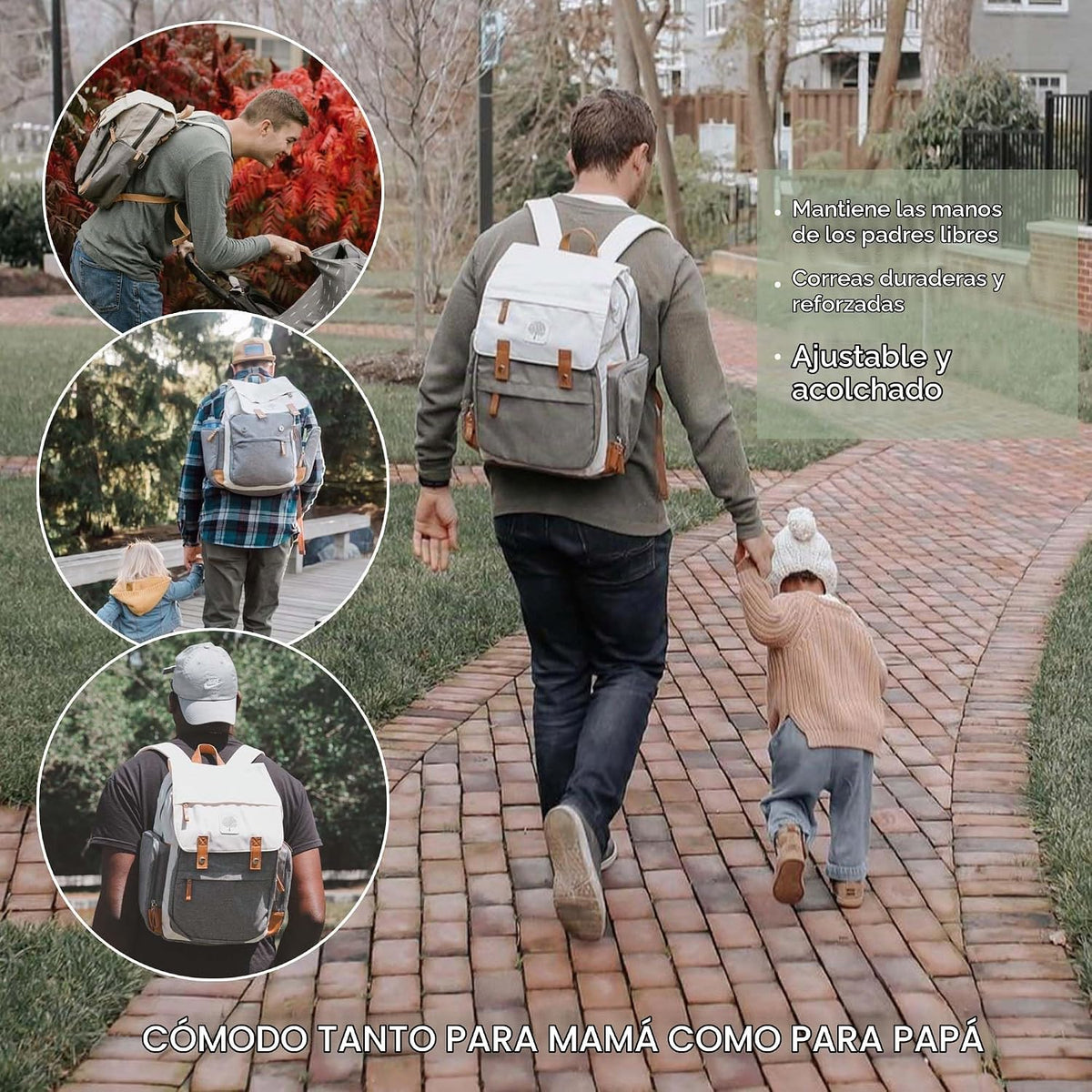 Parker Mochila para Pañales de Bebé - Bolsa de Pañales Grande con B...